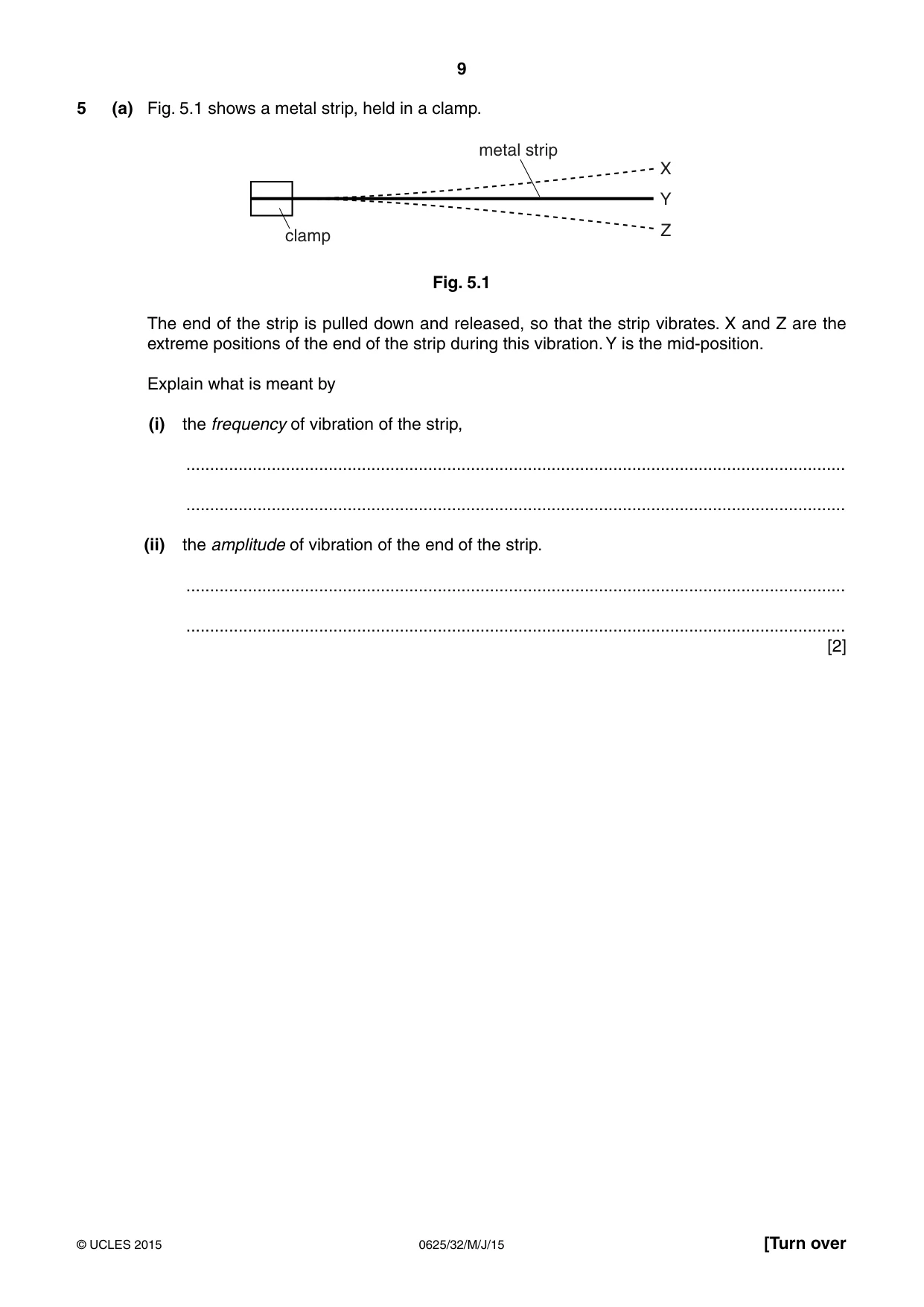 Cambridge IGCSE Physics 0625 2015 May/June Paper 3 · Variant 2 question paper, page 9 of 20
