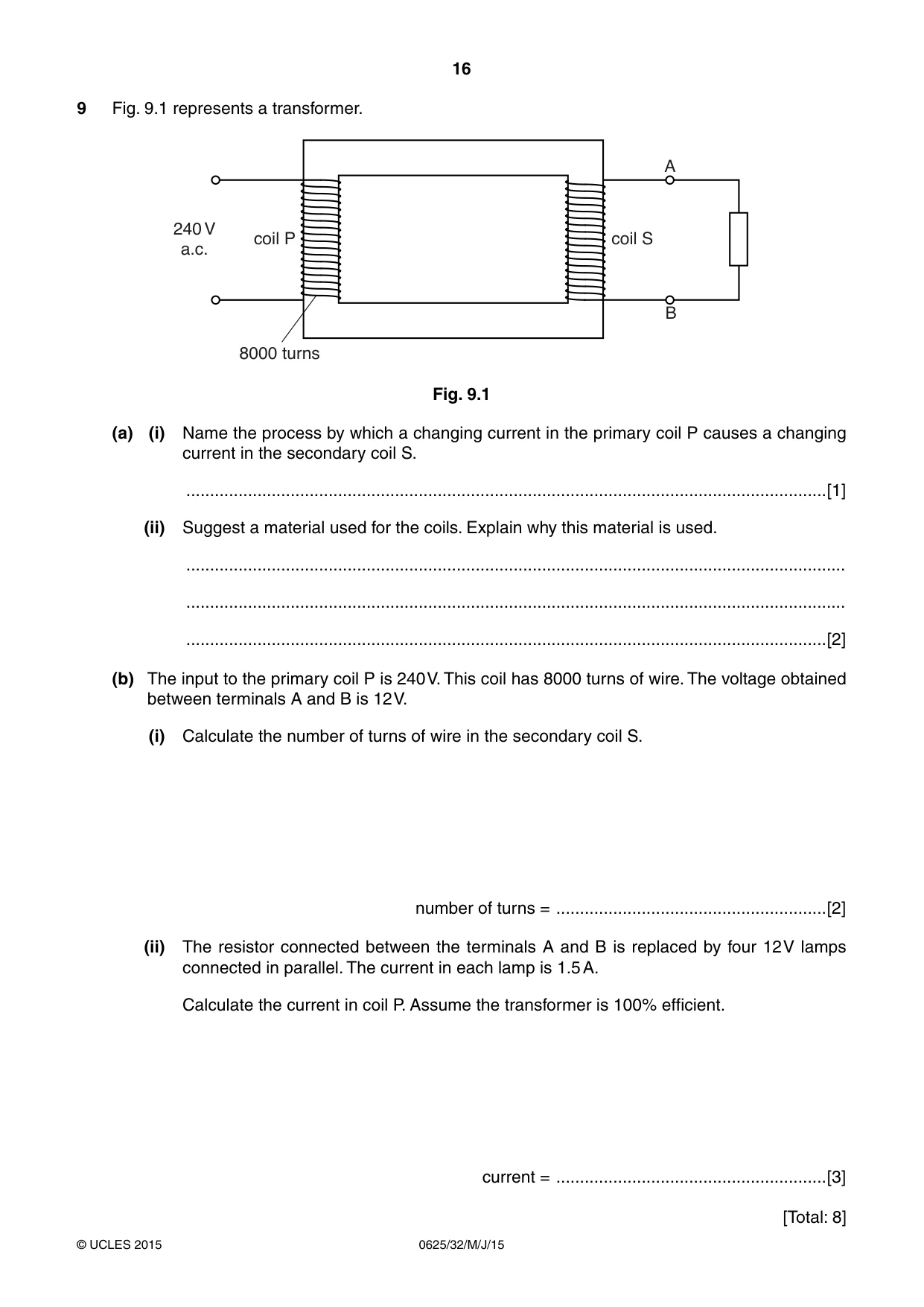 Cambridge IGCSE Physics 0625 2015 May/June Paper 3 · Variant 2 question paper, page 16 of 20