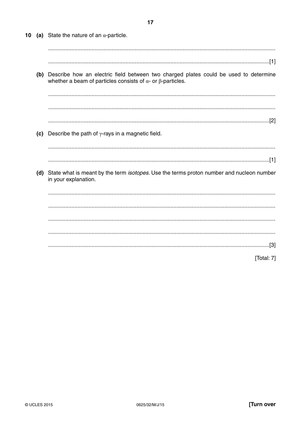 Cambridge IGCSE Physics 0625 2015 May/June Paper 3 · Variant 2 question paper, page 17 of 20