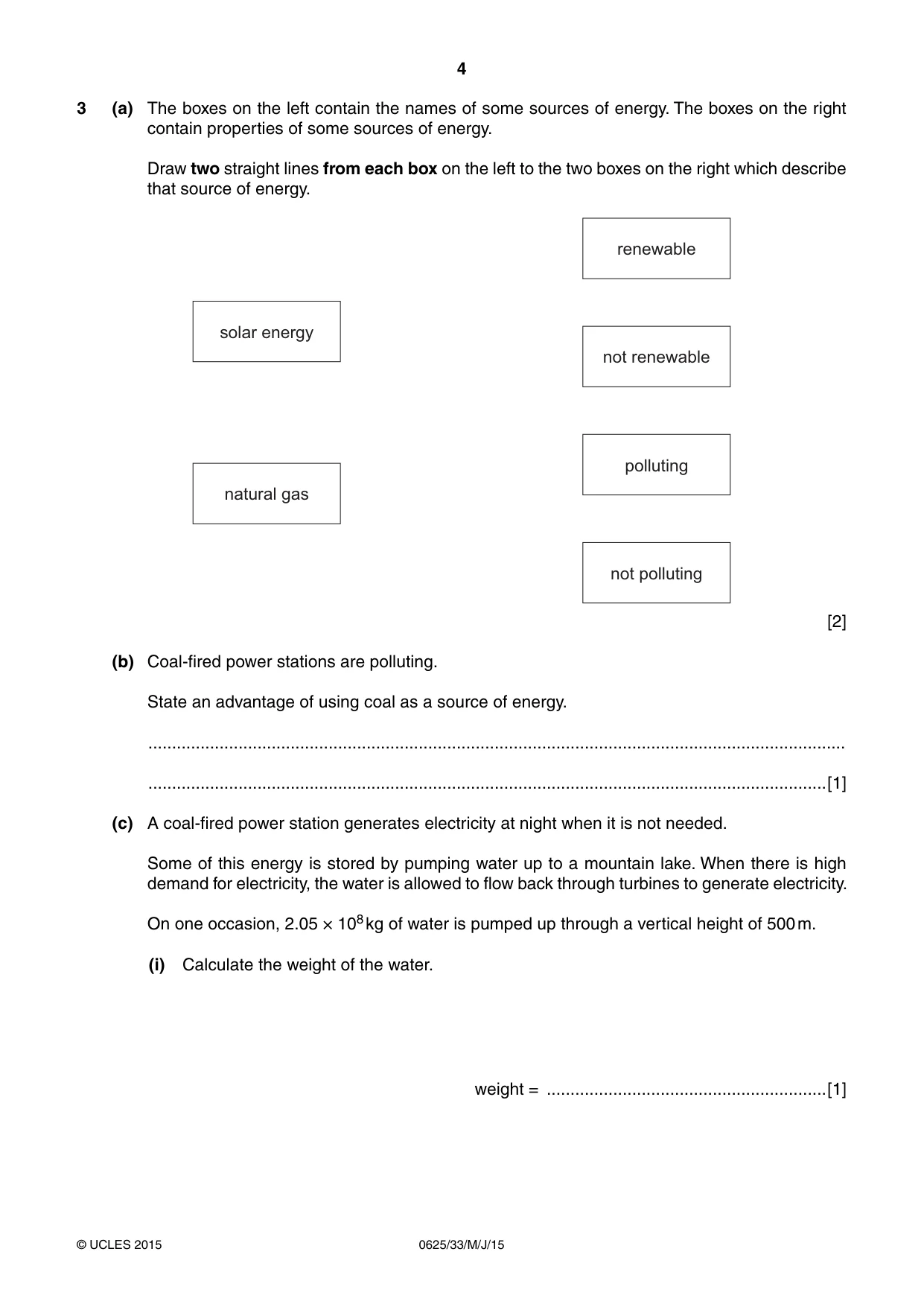 Cambridge IGCSE Physics 0625 2015 May/June Paper 3 · Variant 3 question paper, page 4 of 20
