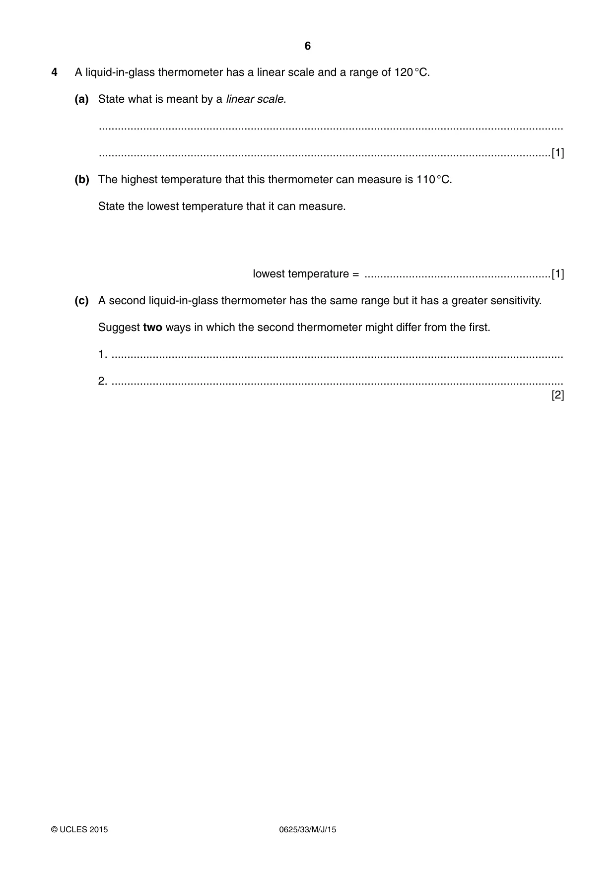 Cambridge IGCSE Physics 0625 2015 May/June Paper 3 · Variant 3 question paper, page 6 of 20
