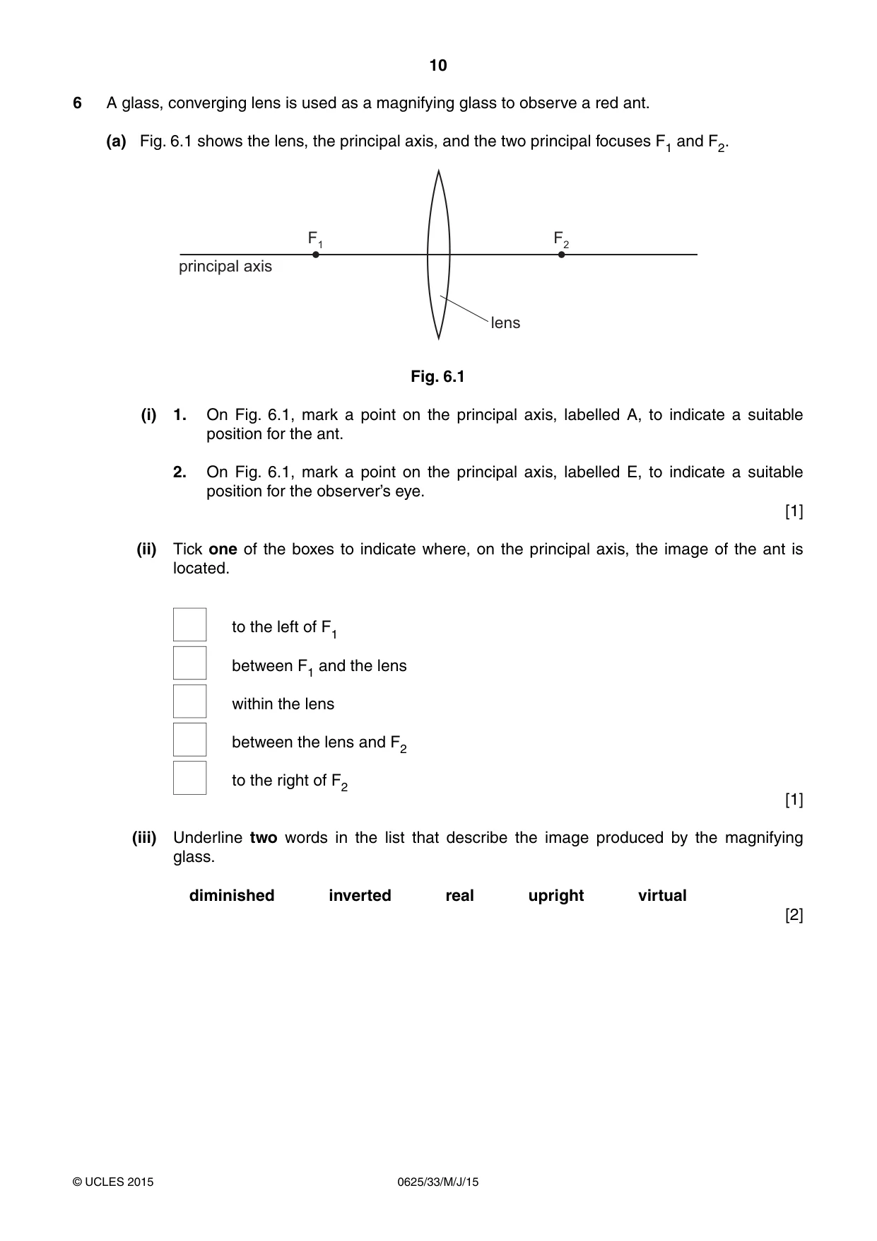 Cambridge IGCSE Physics 0625 2015 May/June Paper 3 · Variant 3 question paper, page 10 of 20