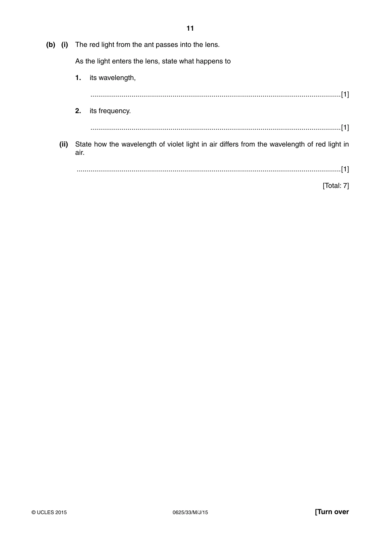 Cambridge IGCSE Physics 0625 2015 May/June Paper 3 · Variant 3 question paper, page 11 of 20
