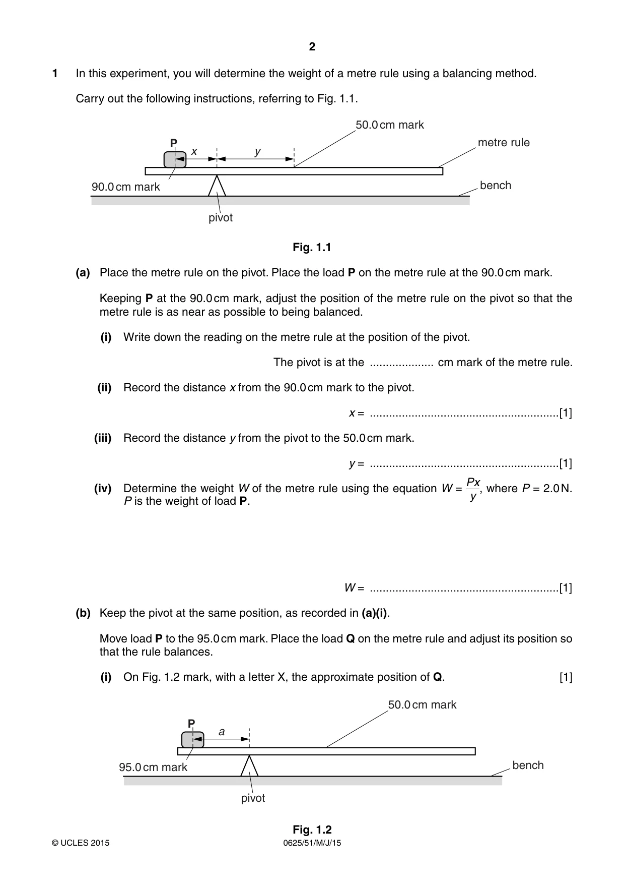 Cambridge IGCSE Physics 0625 2015 May/June Paper 5 · Variant 1 question paper, page 2 of 12