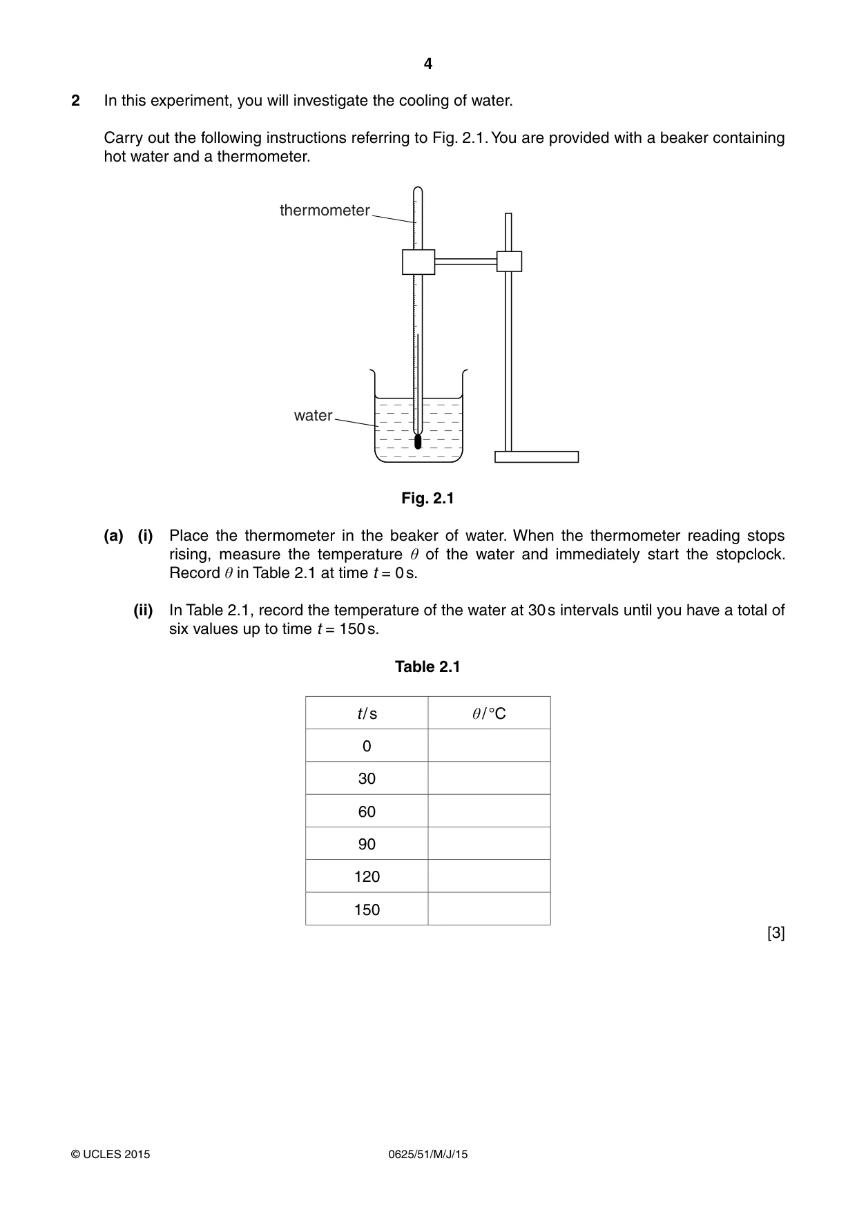 Cambridge IGCSE Physics 0625 2015 May/June Paper 5 · Variant 1 question paper, page 4 of 12