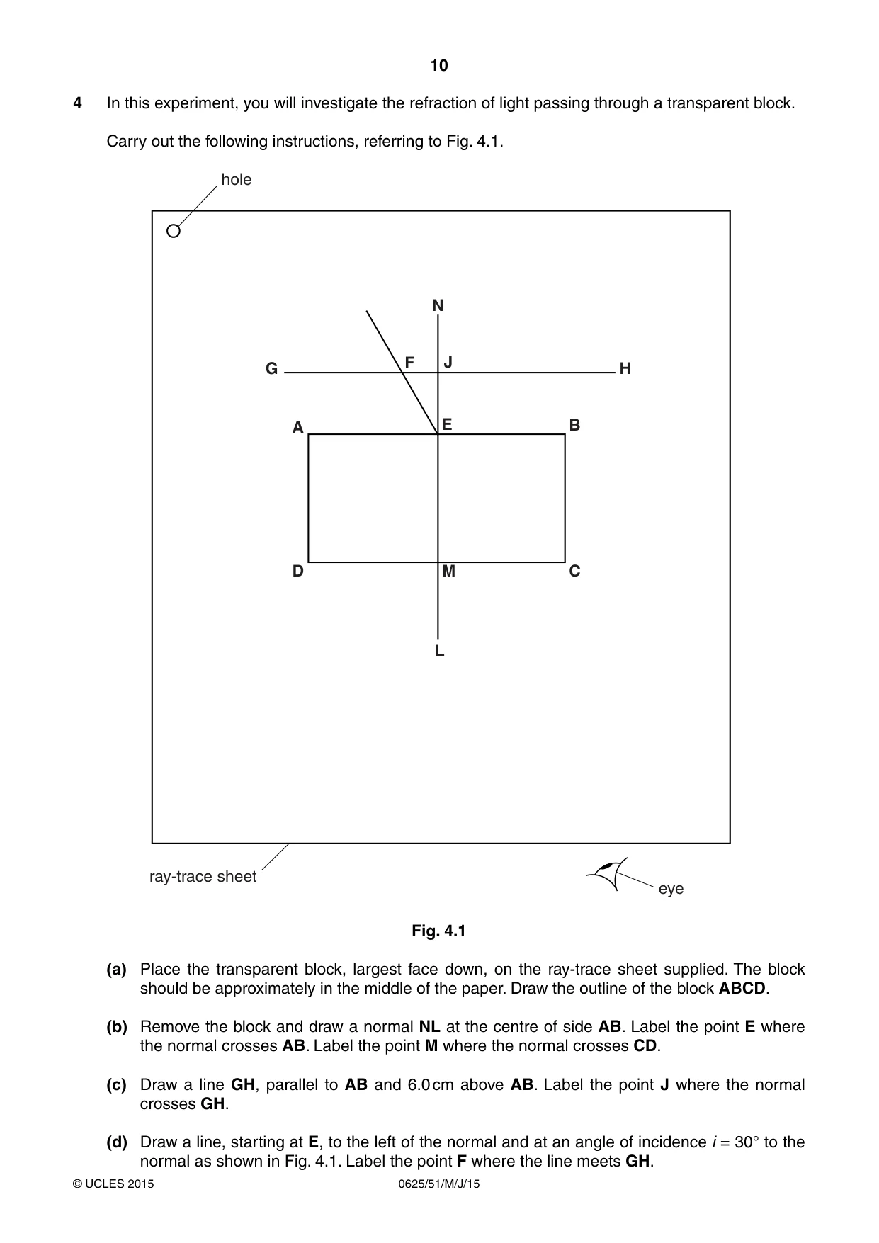 Cambridge IGCSE Physics 0625 2015 May/June Paper 5 · Variant 1 question paper, page 10 of 12