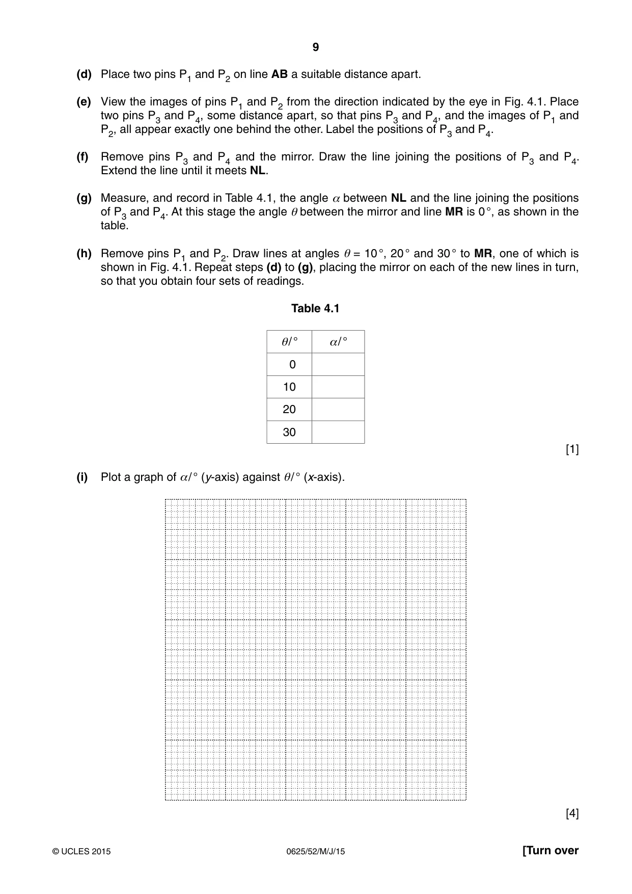 Cambridge IGCSE Physics 0625 2015 May/June Paper 5 · Variant 2 question paper, page 9 of 12