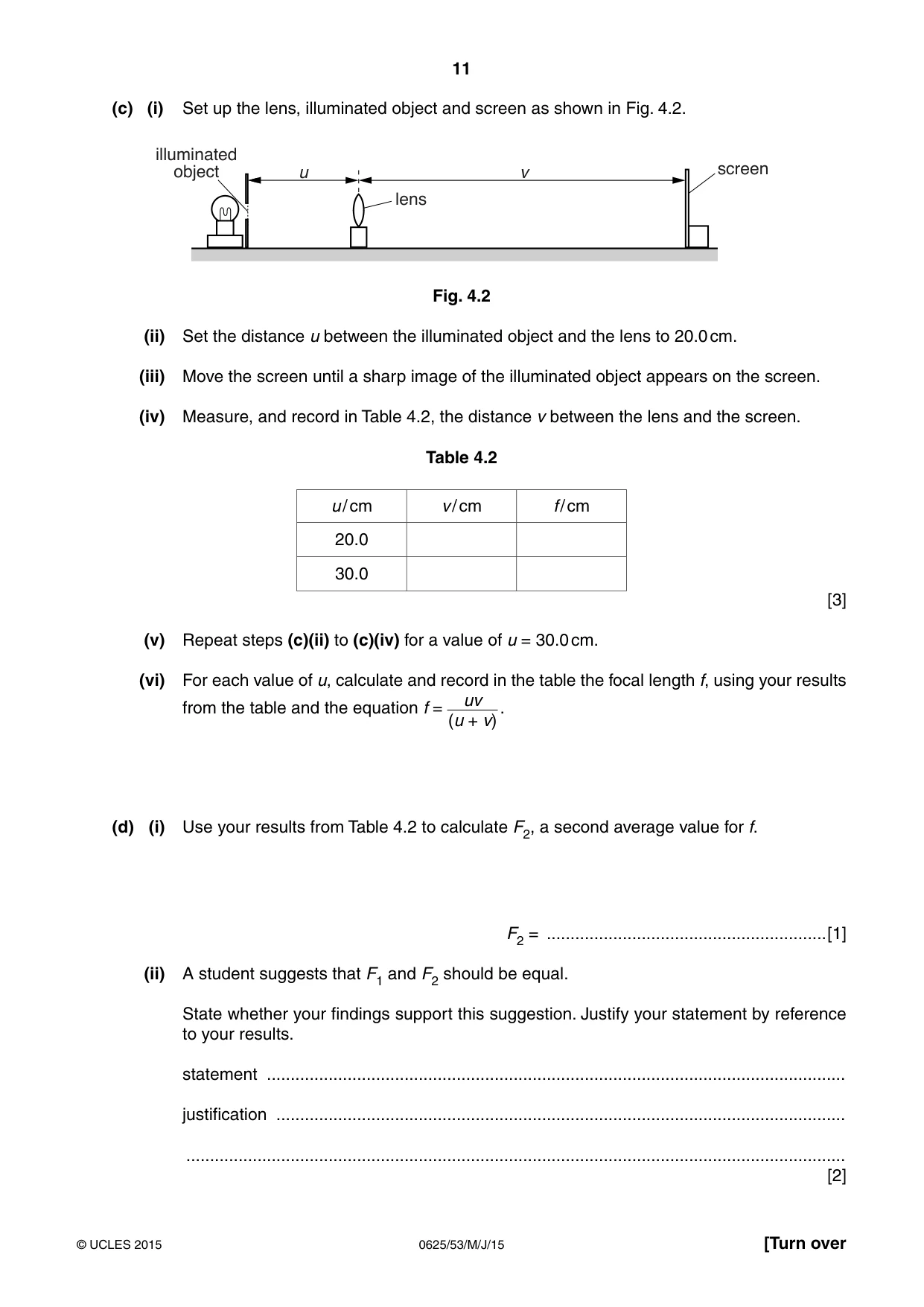 Cambridge IGCSE Physics 0625 2015 May/June Paper 5 · Variant 3 question paper, page 11 of 12