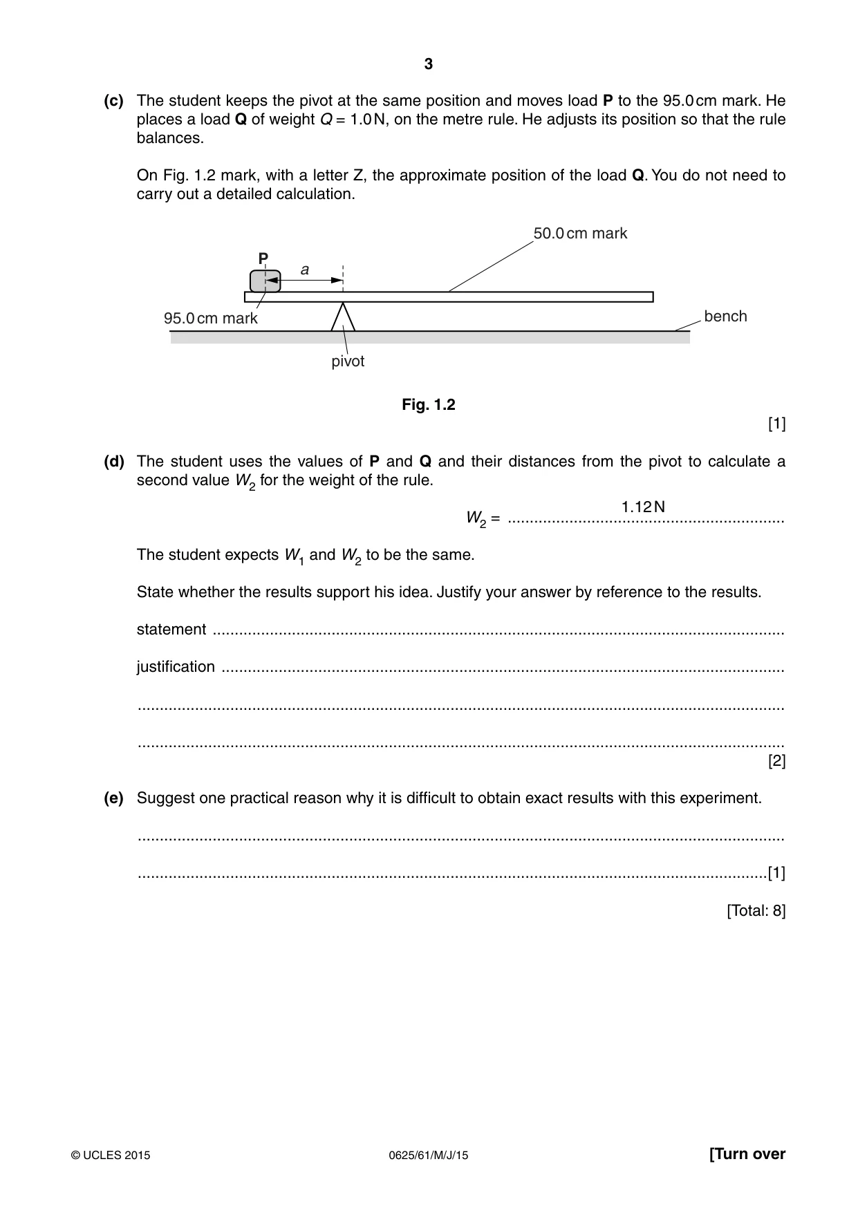Cambridge IGCSE Physics 0625 2015 May/June Paper 6 · Variant 1 question paper, page 3 of 16