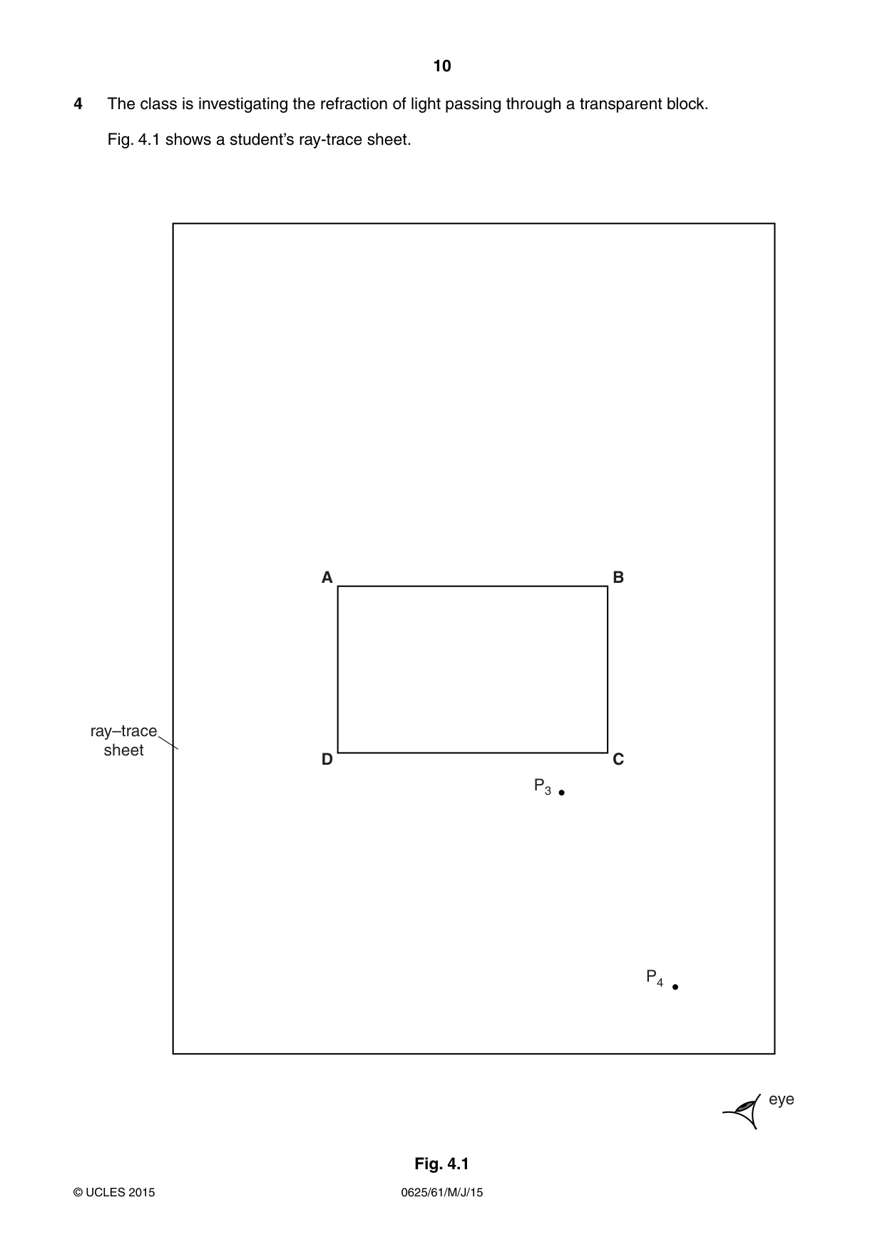 Cambridge IGCSE Physics 0625 2015 May/June Paper 6 · Variant 1 question paper, page 10 of 16