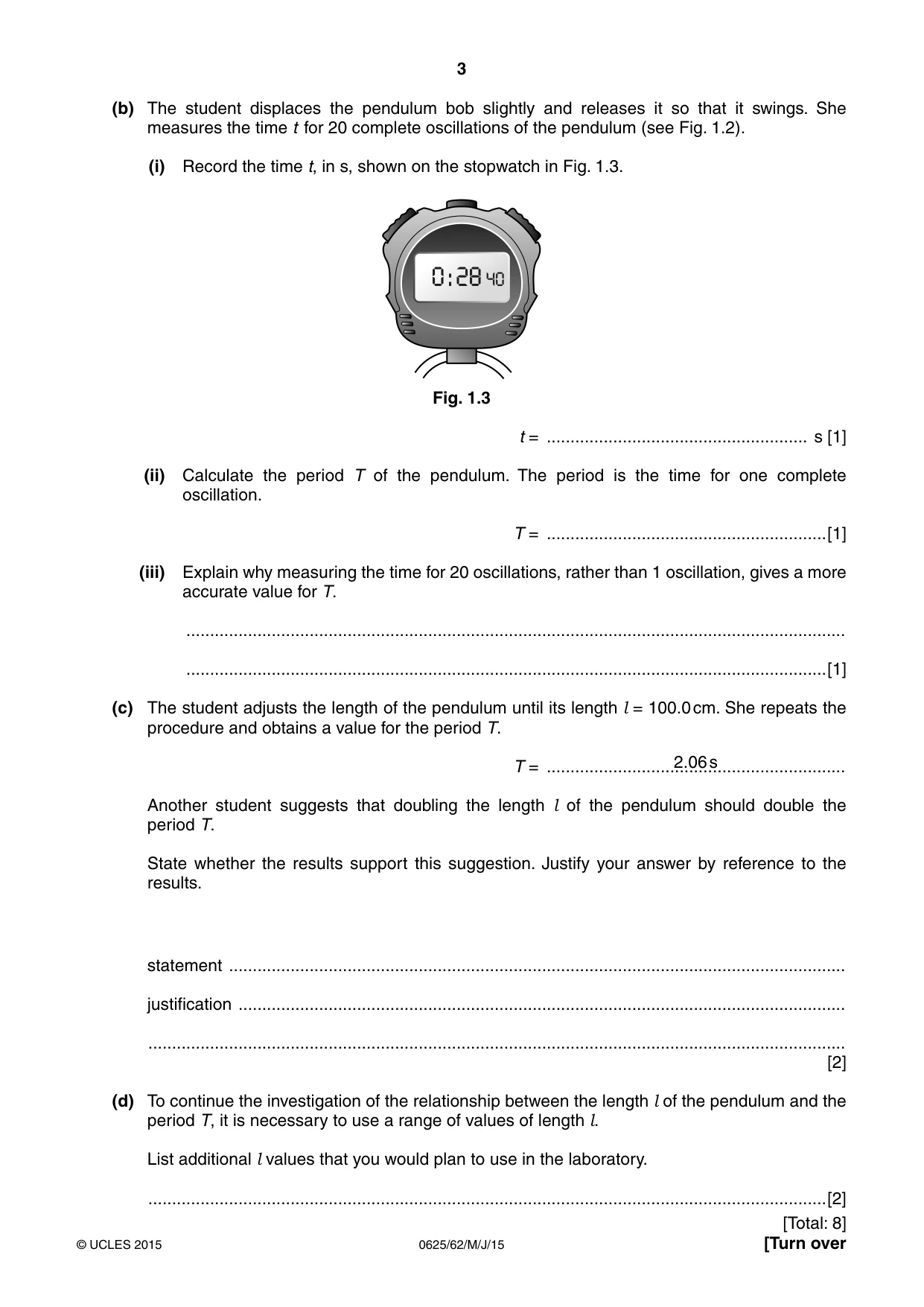 Cambridge IGCSE Physics 0625 2015 May/June Paper 6 · Variant 2 question paper, page 3 of 12