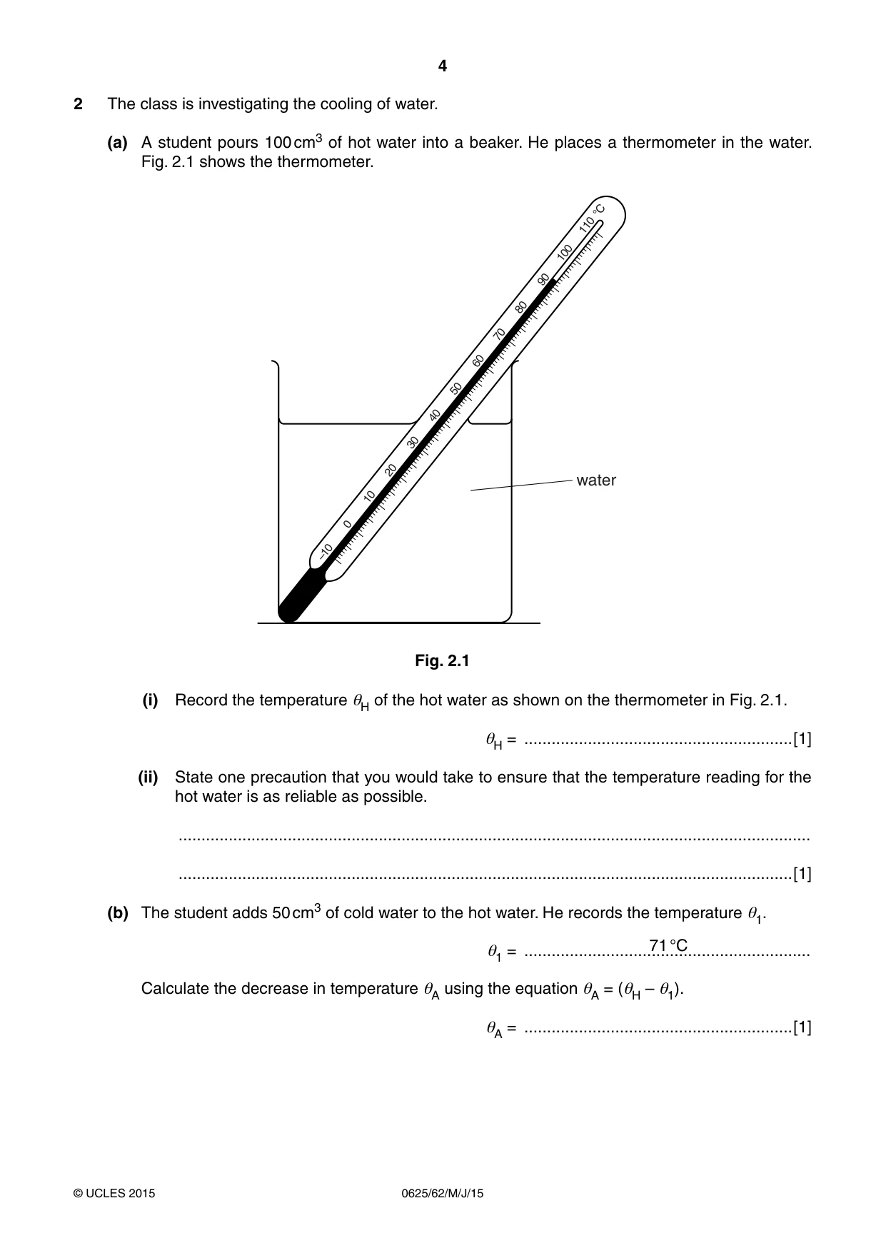 Cambridge IGCSE Physics 0625 2015 May/June Paper 6 · Variant 2 question paper, page 4 of 12