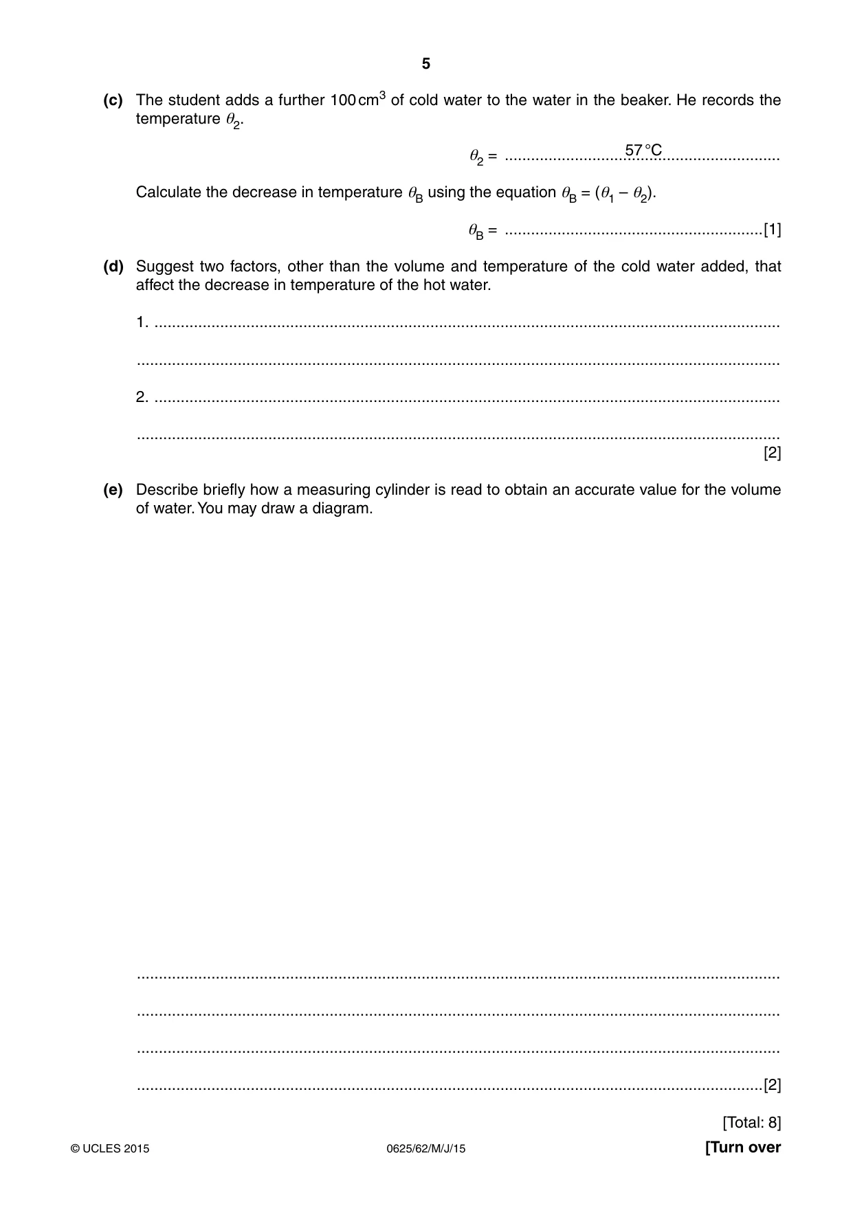 Cambridge IGCSE Physics 0625 2015 May/June Paper 6 · Variant 2 question paper, page 5 of 12