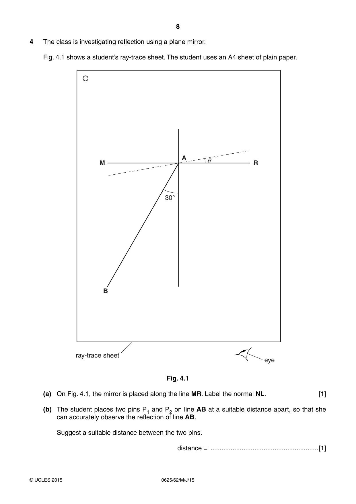 Cambridge IGCSE Physics 0625 2015 May/June Paper 6 · Variant 2 question paper, page 8 of 12