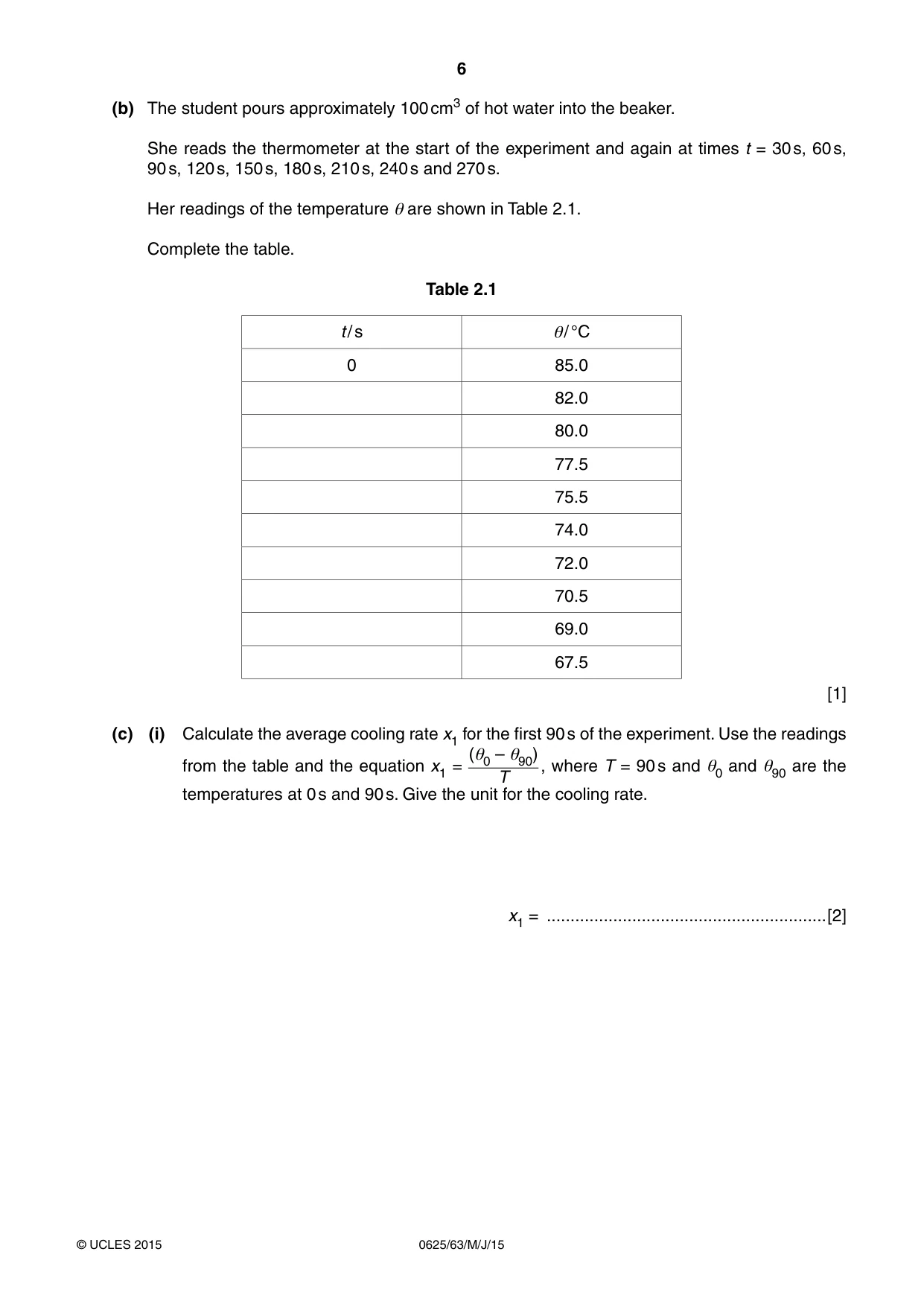 Cambridge IGCSE Physics 0625 2015 May/June Paper 6 · Variant 3 question paper, page 6 of 16