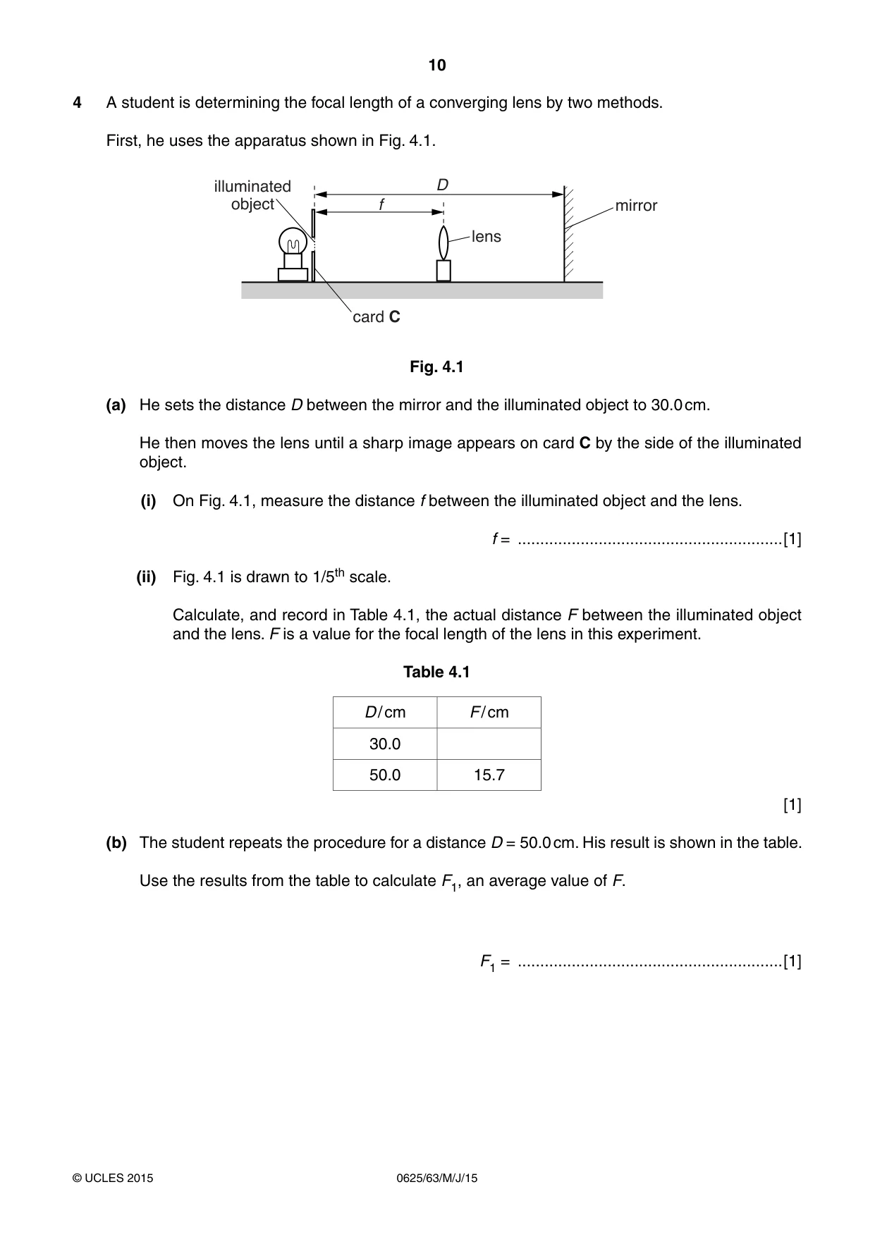 Cambridge IGCSE Physics 0625 2015 May/June Paper 6 · Variant 3 question paper, page 10 of 16