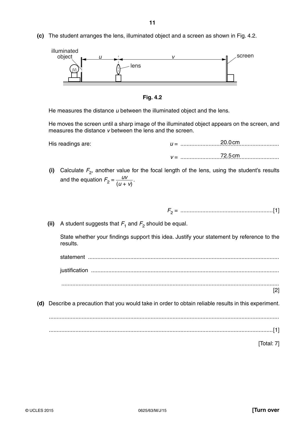Cambridge IGCSE Physics 0625 2015 May/June Paper 6 · Variant 3 question paper, page 11 of 16
