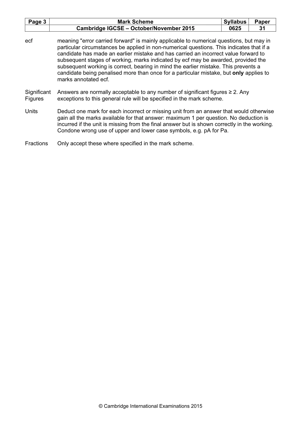 Mark scheme, page 3 of 8