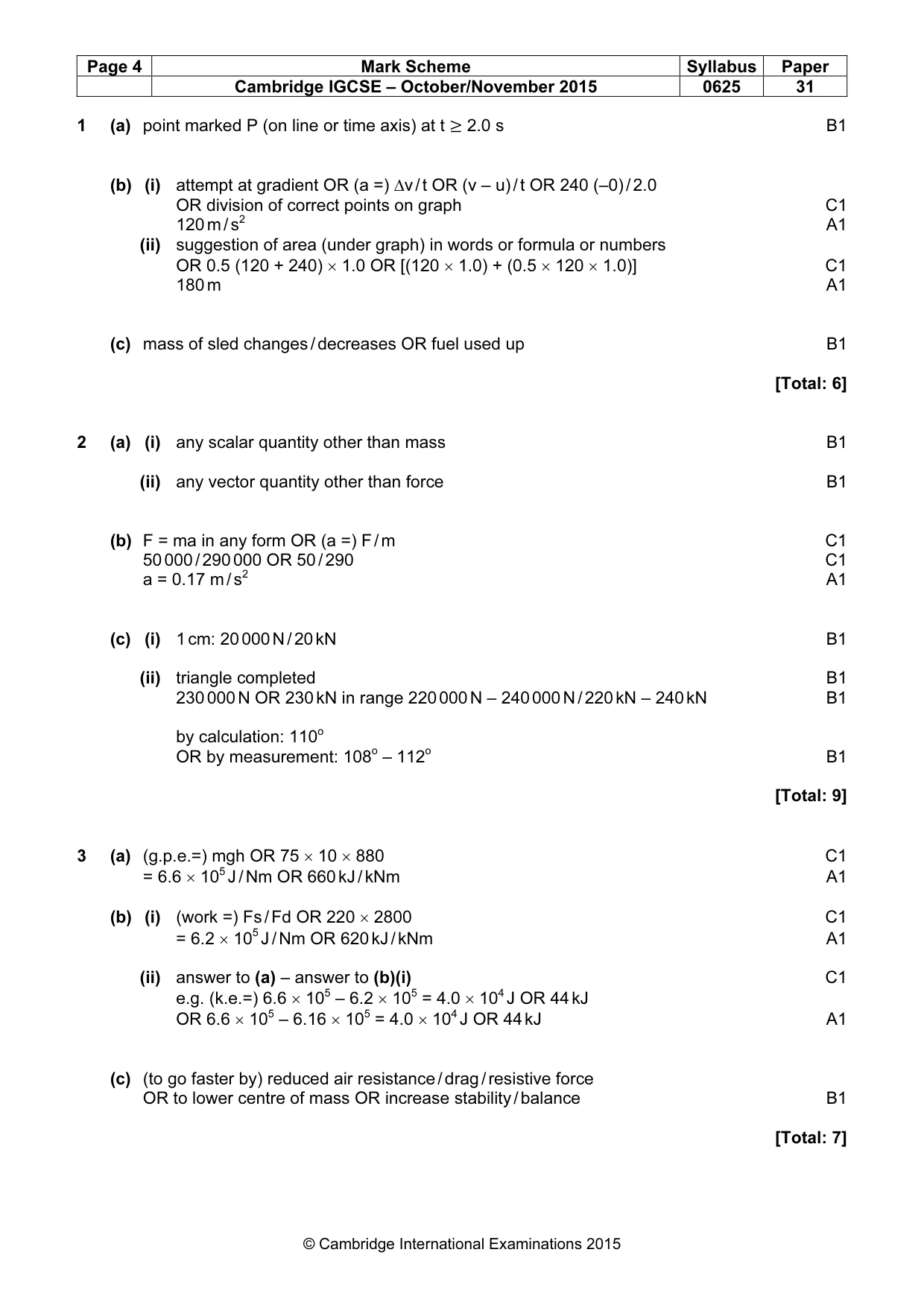 Mark scheme, page 4 of 8