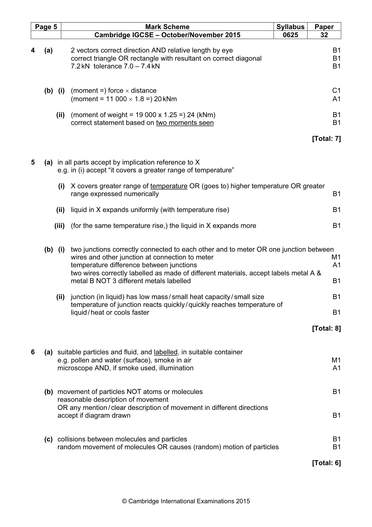 Mark scheme, page 5 of 7