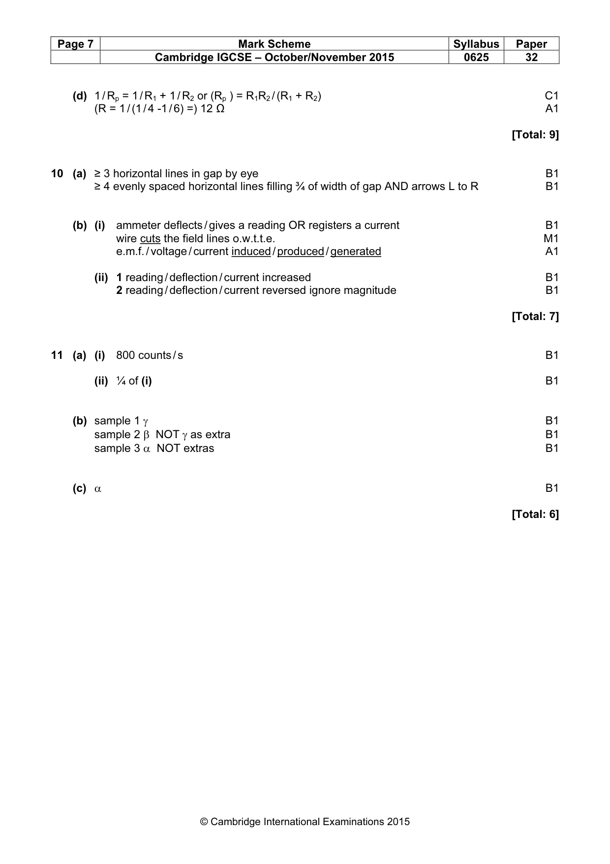 Mark scheme, page 7 of 7