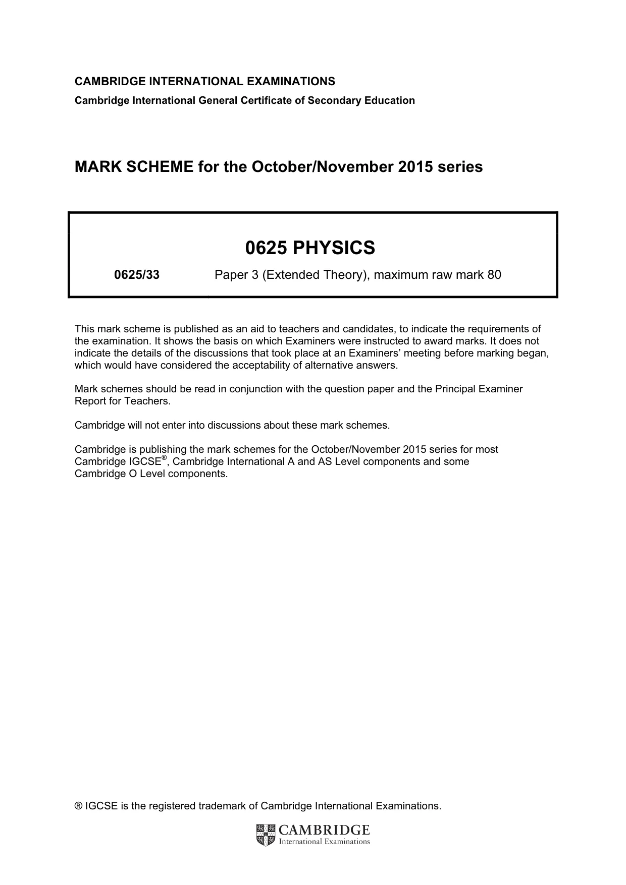 Mark scheme, page 1 of 7
