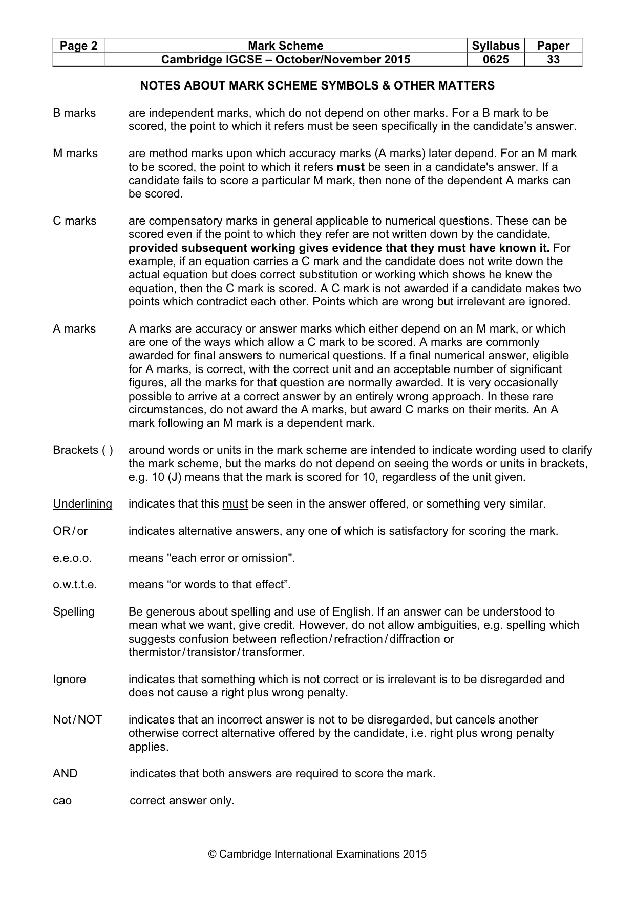 Mark scheme, page 2 of 7