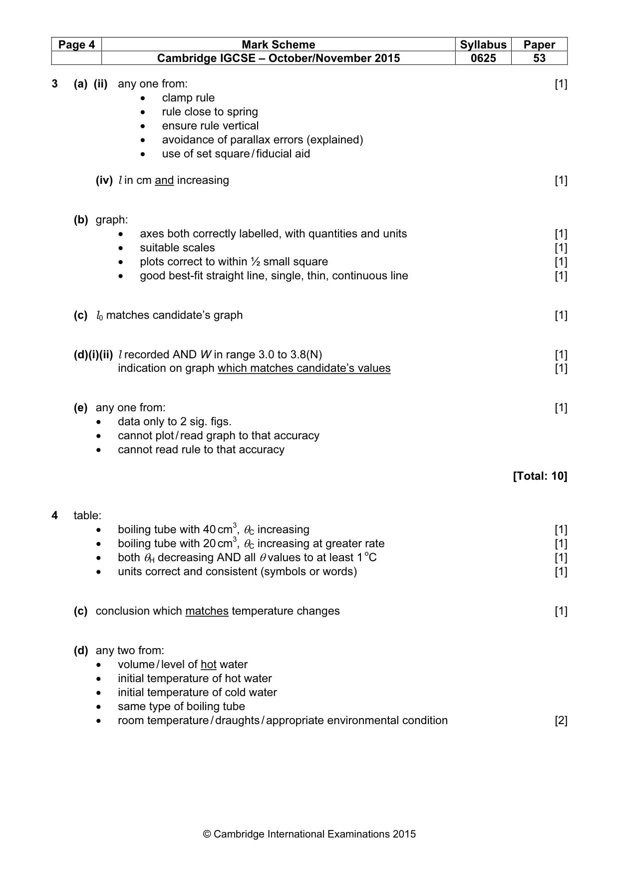 Mark scheme, page 4 of 5