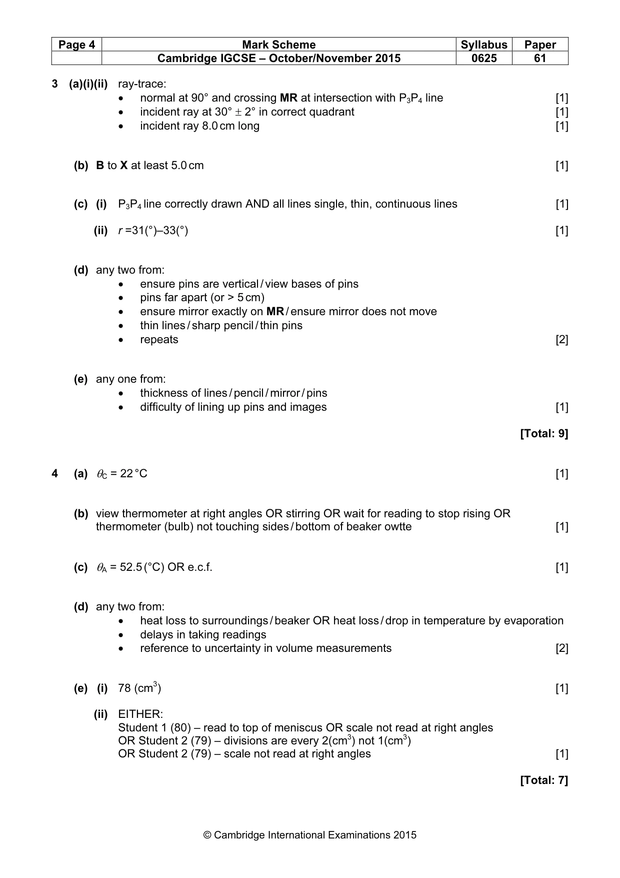 Mark scheme, page 4 of 5
