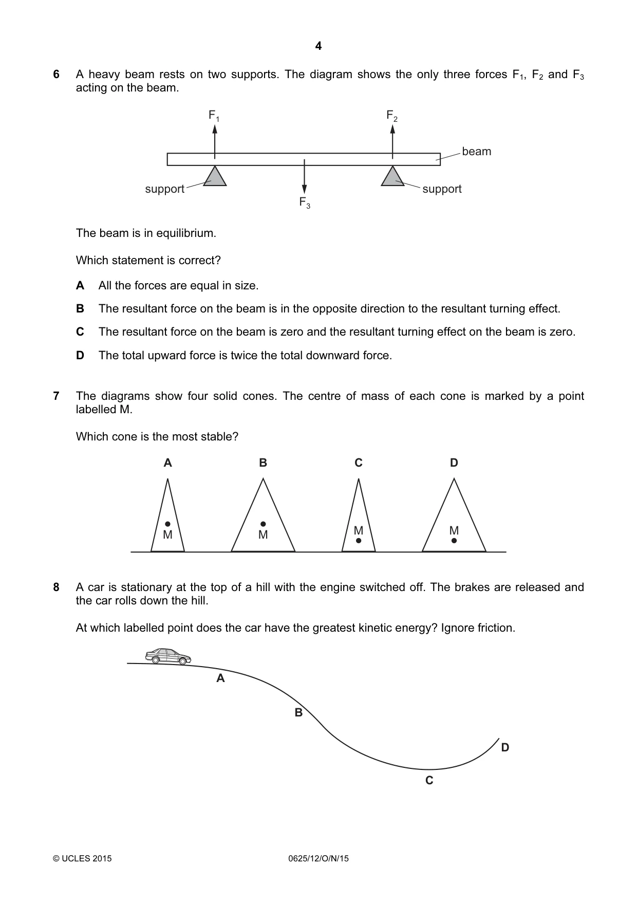 Cambridge IGCSE Physics 0625 2015 Oct/Nov Paper 1 · Variant 2 question paper, page 4 of 20