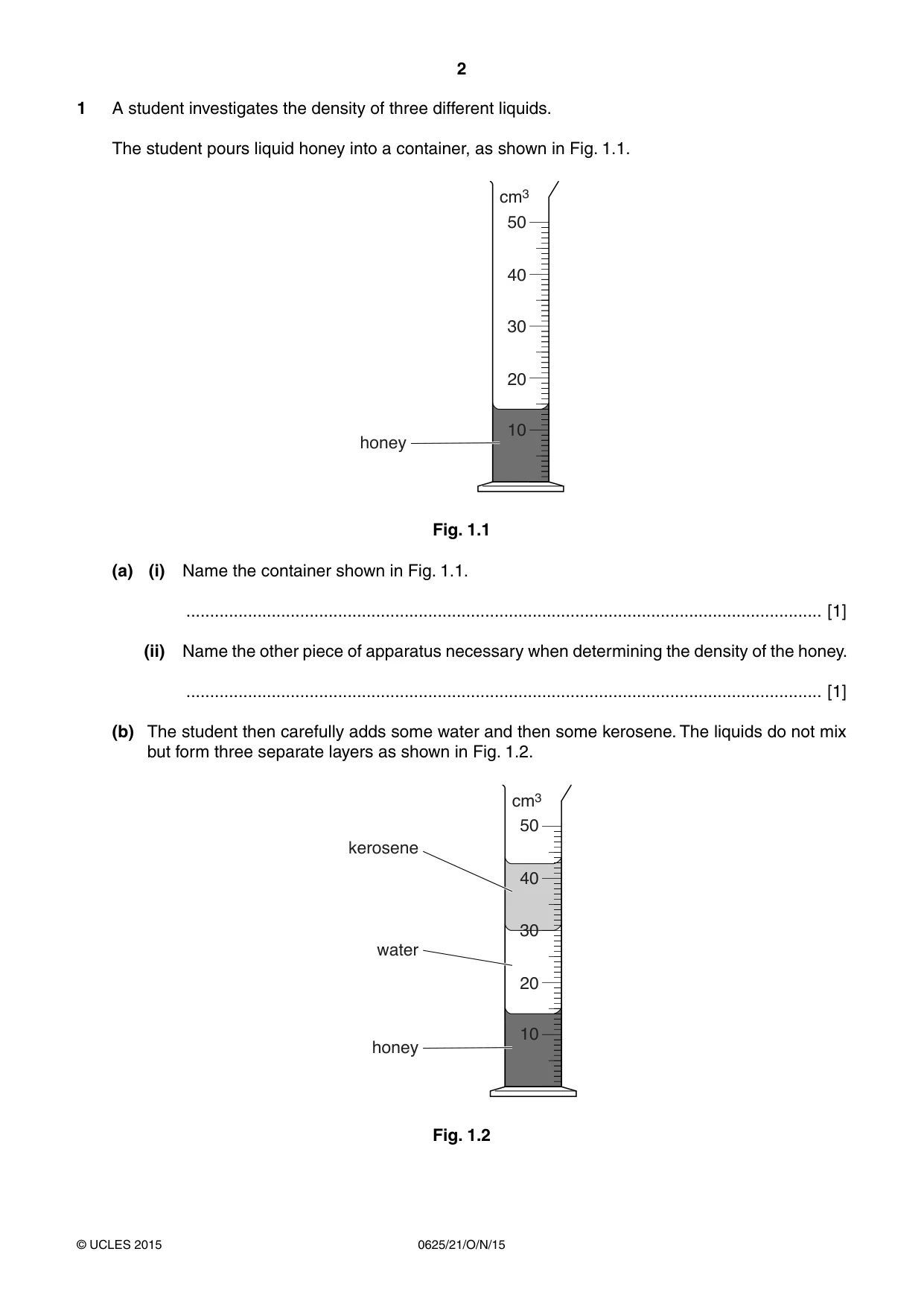 Cambridge IGCSE Physics 0625 2015 Oct/Nov Paper 2 · Variant 1 question paper, page 2 of 24