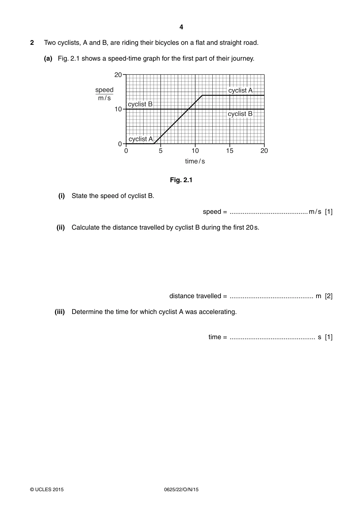 Cambridge IGCSE Physics 0625 2015 Oct/Nov Paper 2 · Variant 2 question paper, page 4 of 20