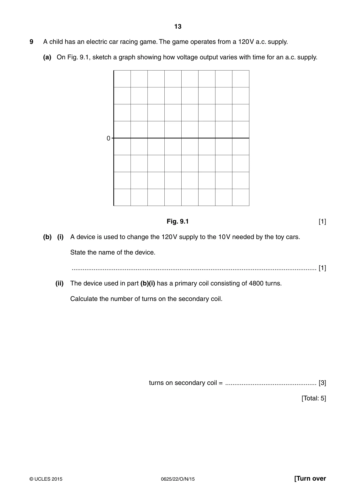 Cambridge IGCSE Physics 0625 2015 Oct/Nov Paper 2 · Variant 2 question paper, page 13 of 20