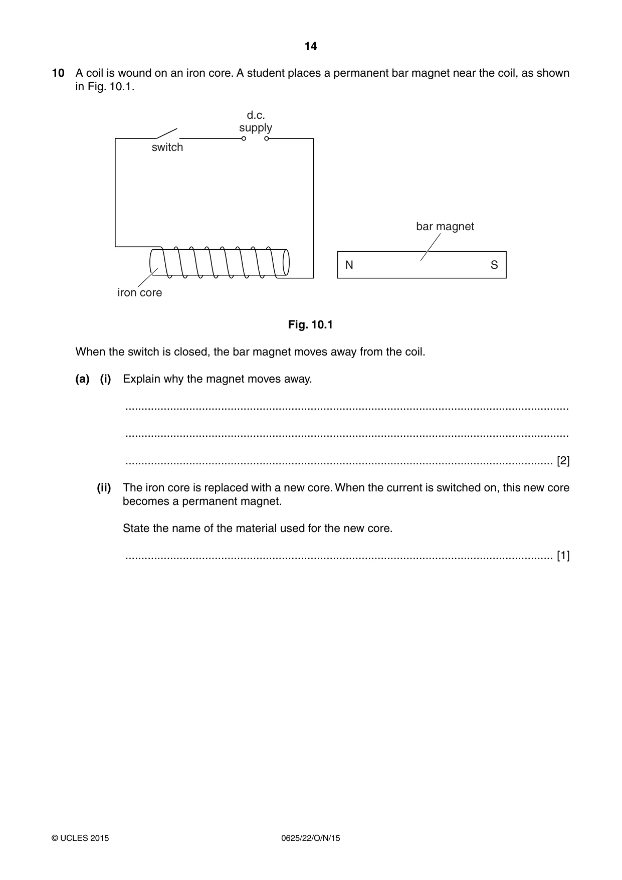 Cambridge IGCSE Physics 0625 2015 Oct/Nov Paper 2 · Variant 2 question paper, page 14 of 20