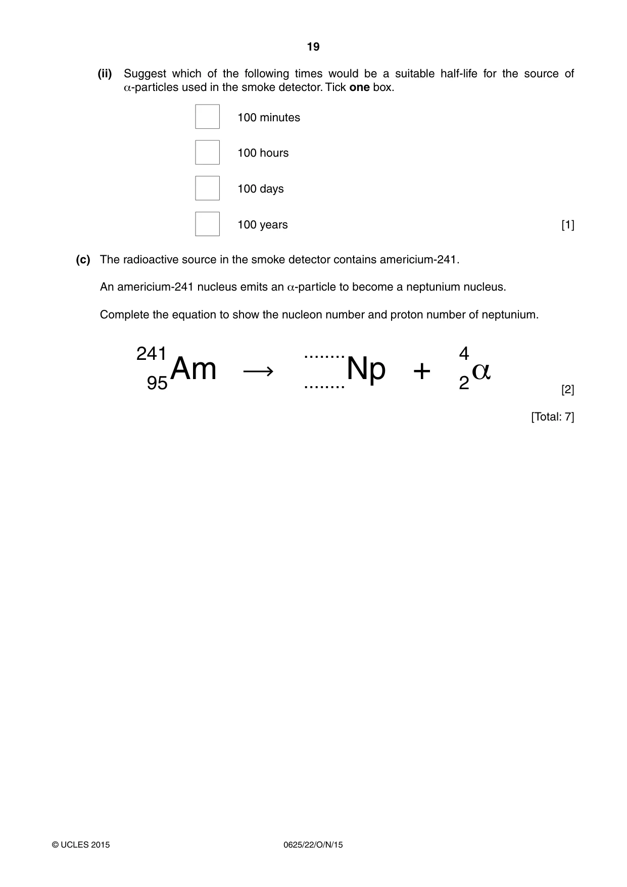 Cambridge IGCSE Physics 0625 2015 Oct/Nov Paper 2 · Variant 2 question paper, page 19 of 20