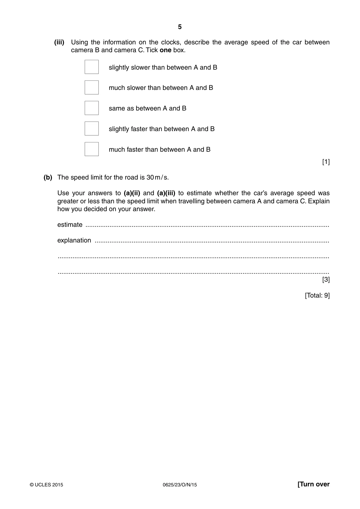 Cambridge IGCSE Physics 0625 2015 Oct/Nov Paper 2 · Variant 3 question paper, page 5 of 24
