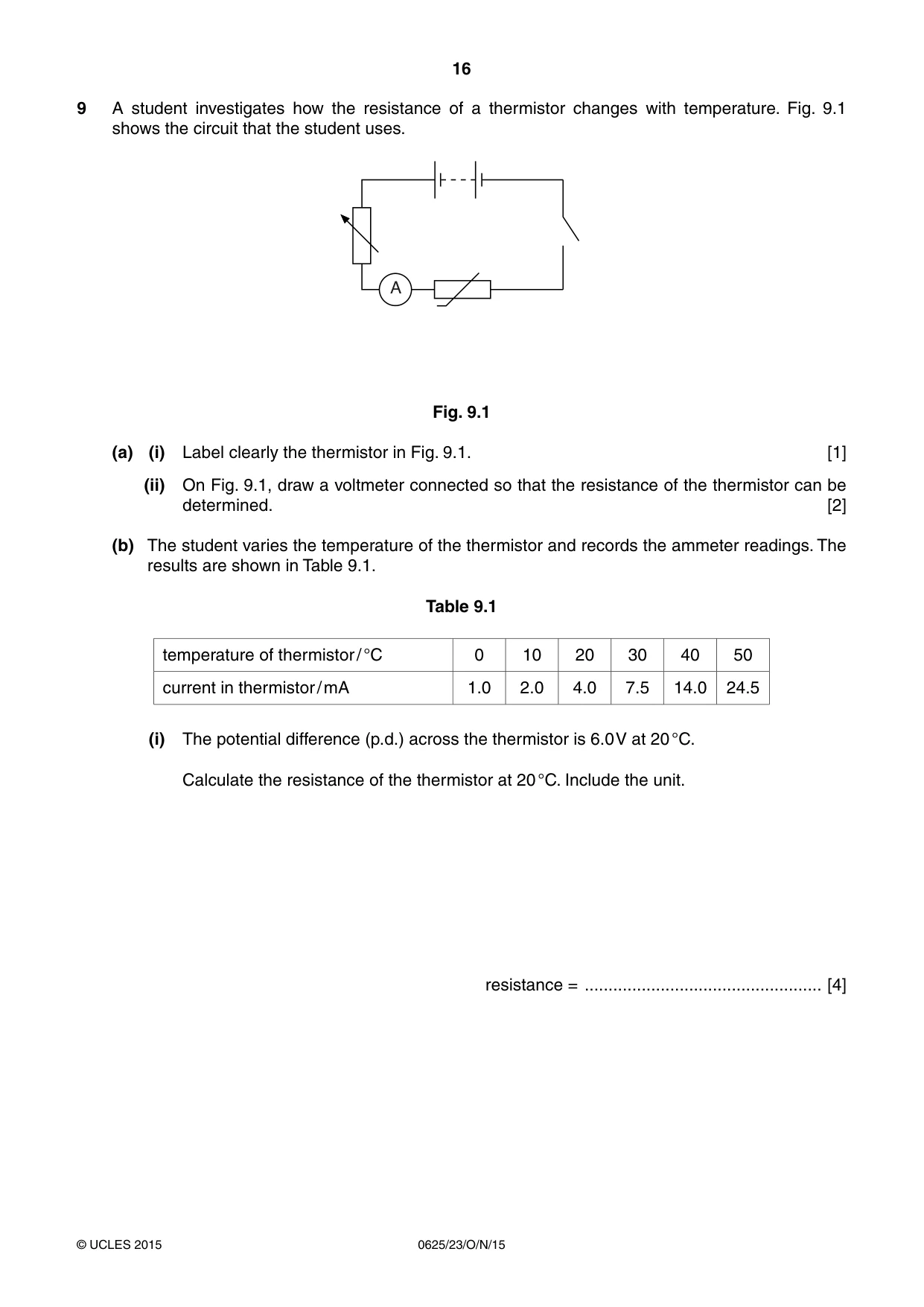 Cambridge IGCSE Physics 0625 2015 Oct/Nov Paper 2 · Variant 3 question paper, page 16 of 24