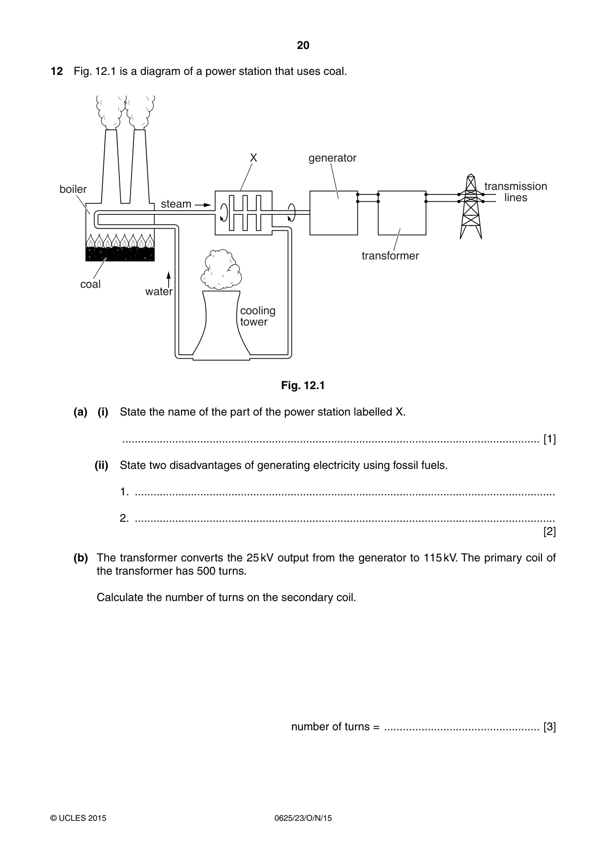 Cambridge IGCSE Physics 0625 2015 Oct/Nov Paper 2 · Variant 3 question paper, page 20 of 24