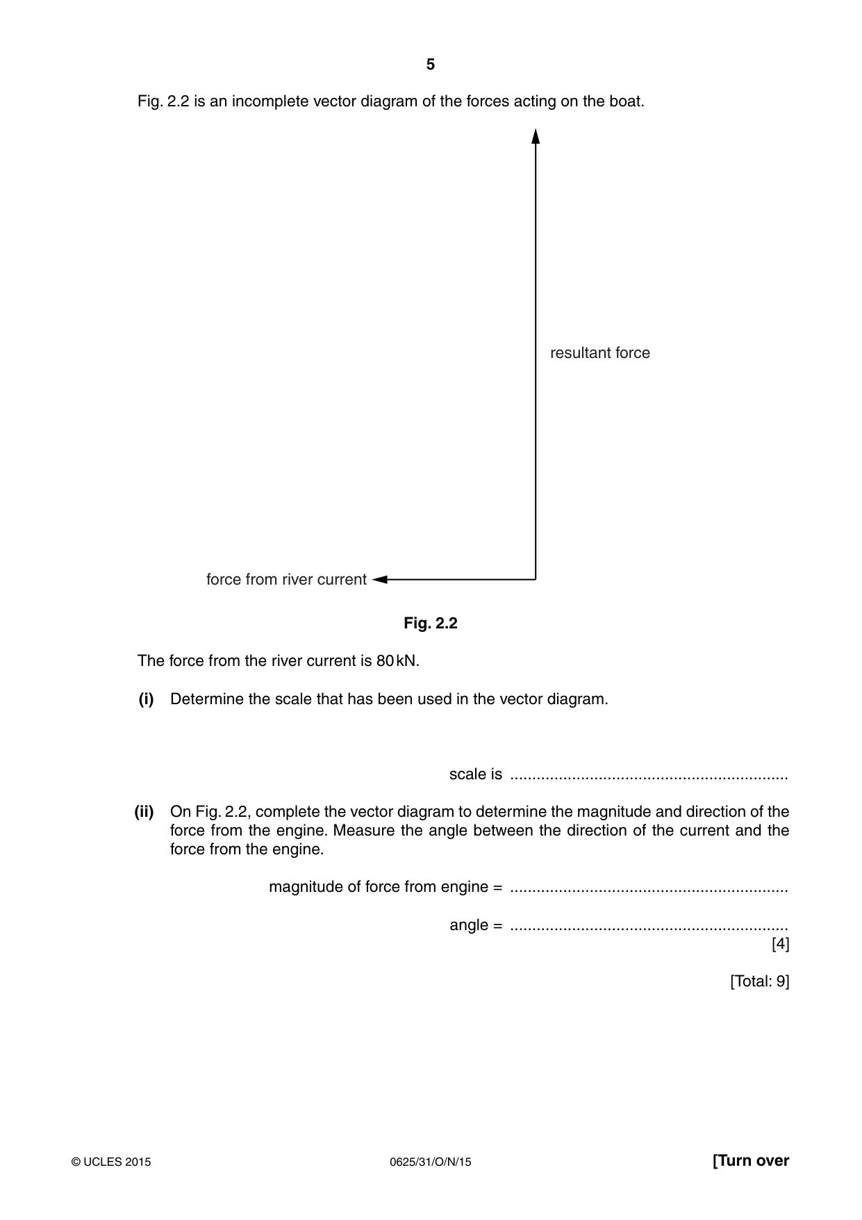 Cambridge IGCSE Physics 0625 2015 Oct/Nov Paper 3 · Variant 1 question paper, page 5 of 16
