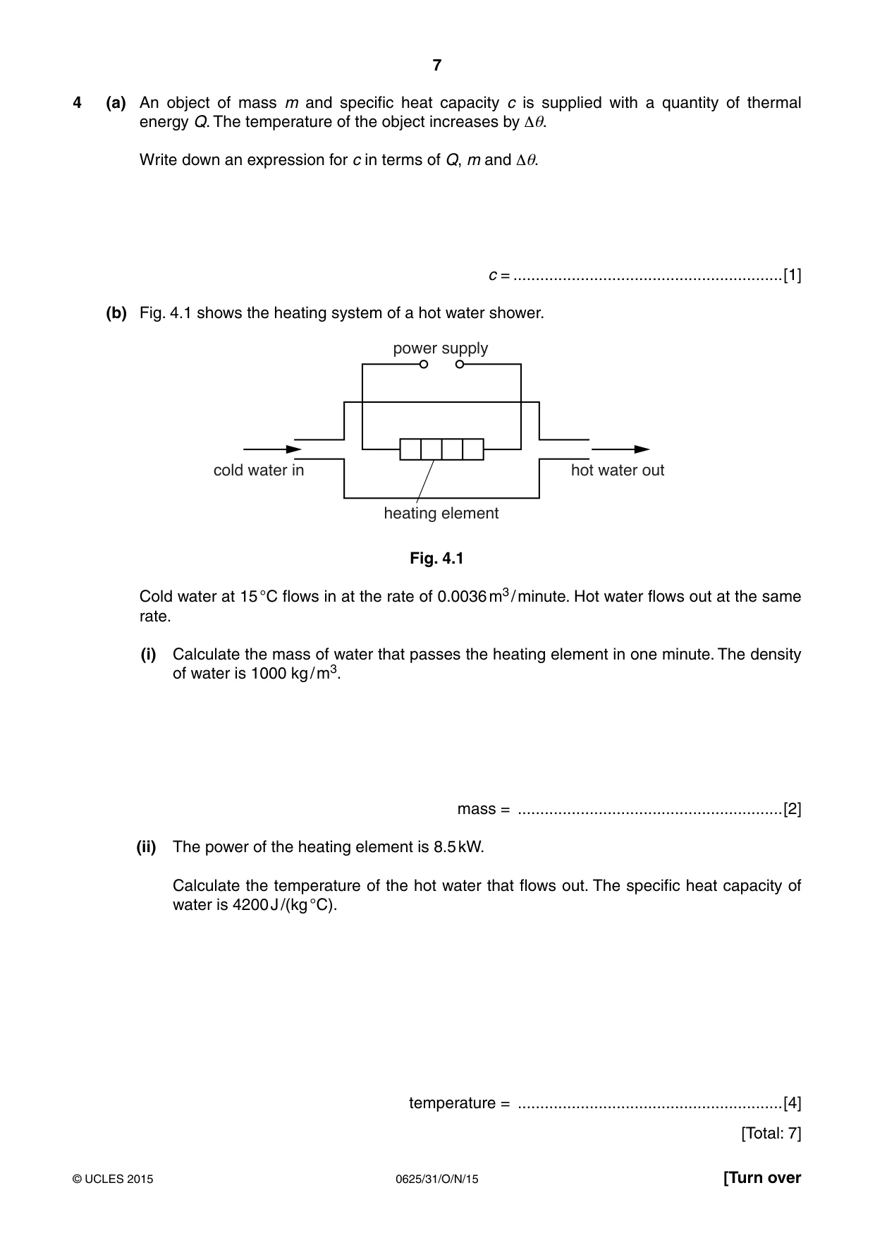Cambridge IGCSE Physics 0625 2015 Oct/Nov Paper 3 · Variant 1 question paper, page 7 of 16