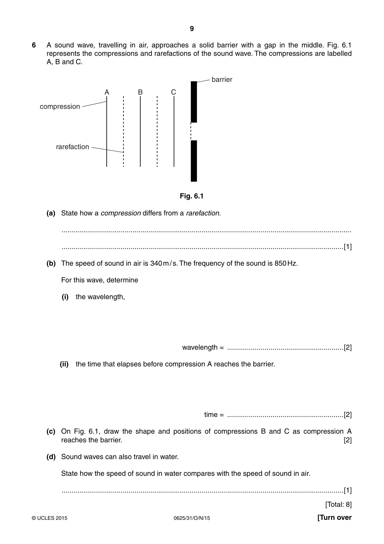 Cambridge IGCSE Physics 0625 2015 Oct/Nov Paper 3 · Variant 1 question paper, page 9 of 16