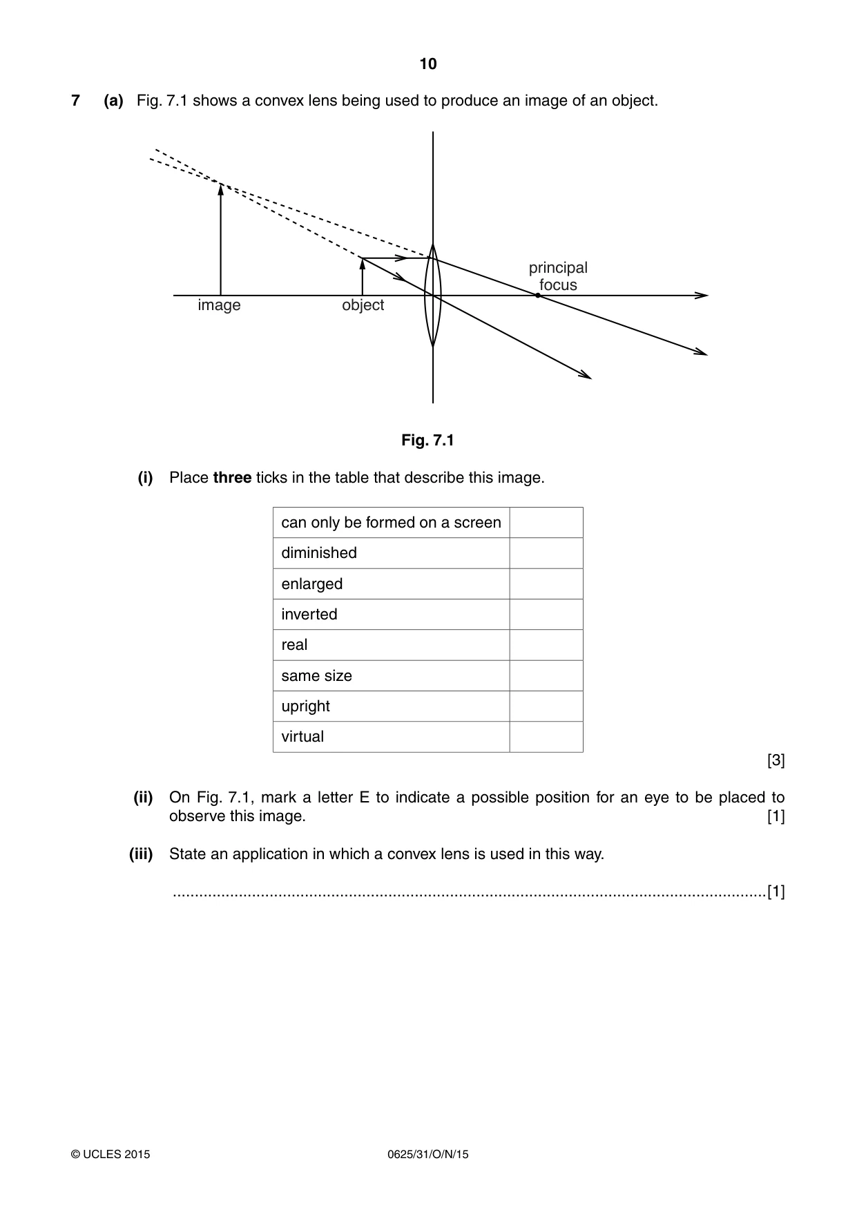 Cambridge IGCSE Physics 0625 2015 Oct/Nov Paper 3 · Variant 1 question paper, page 10 of 16