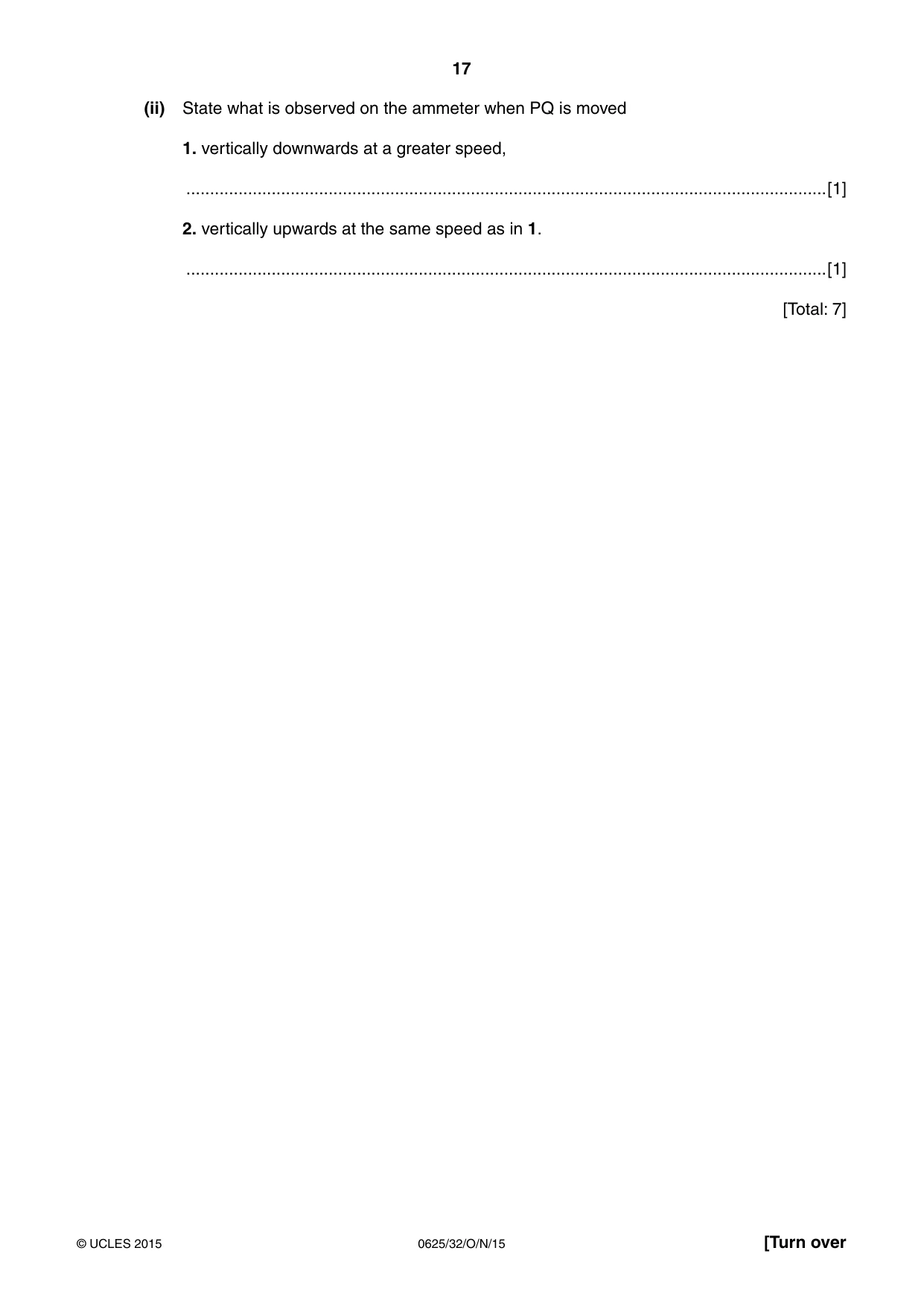Cambridge IGCSE Physics 0625 2015 Oct/Nov Paper 3 · Variant 2 question paper, page 17 of 20
