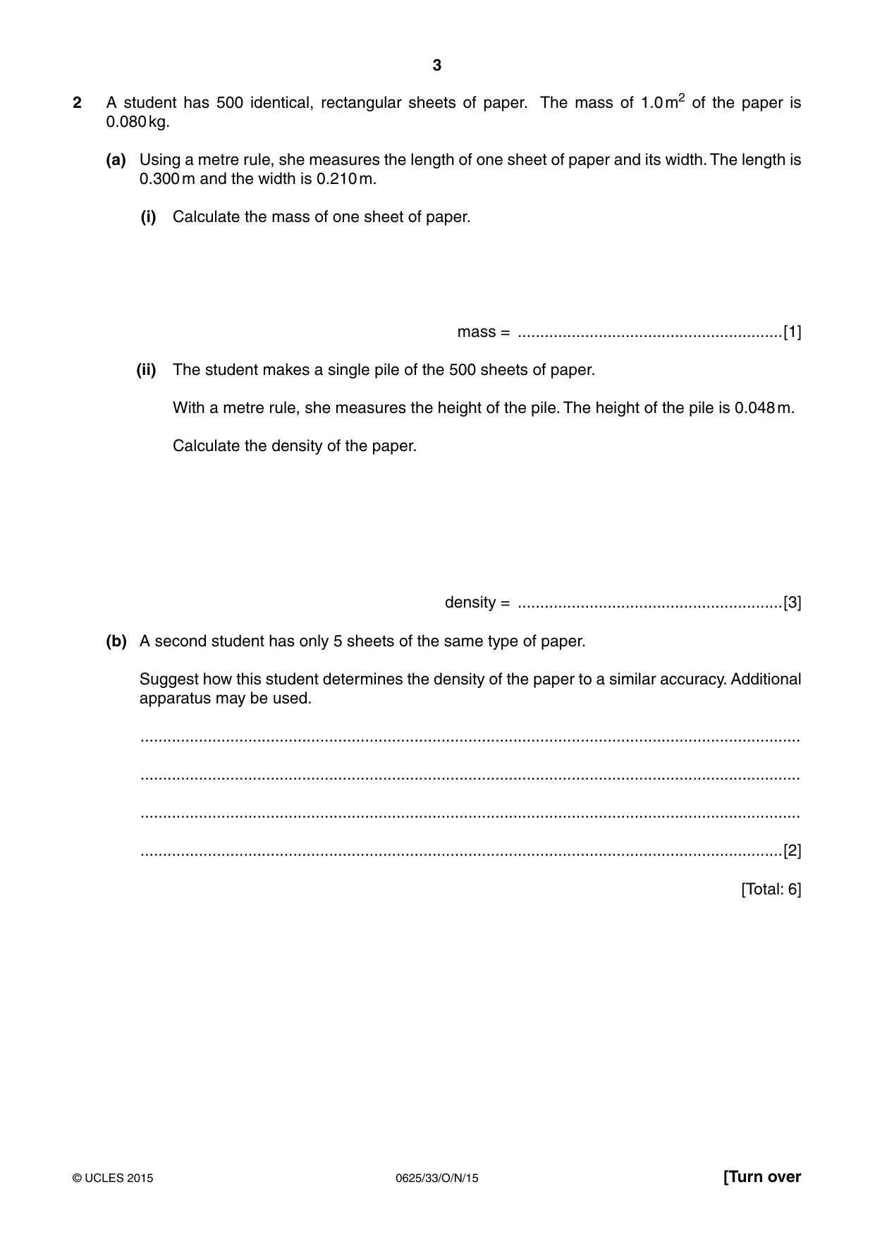 Cambridge IGCSE Physics 0625 2015 Oct/Nov Paper 3 · Variant 3 question paper, page 3 of 16