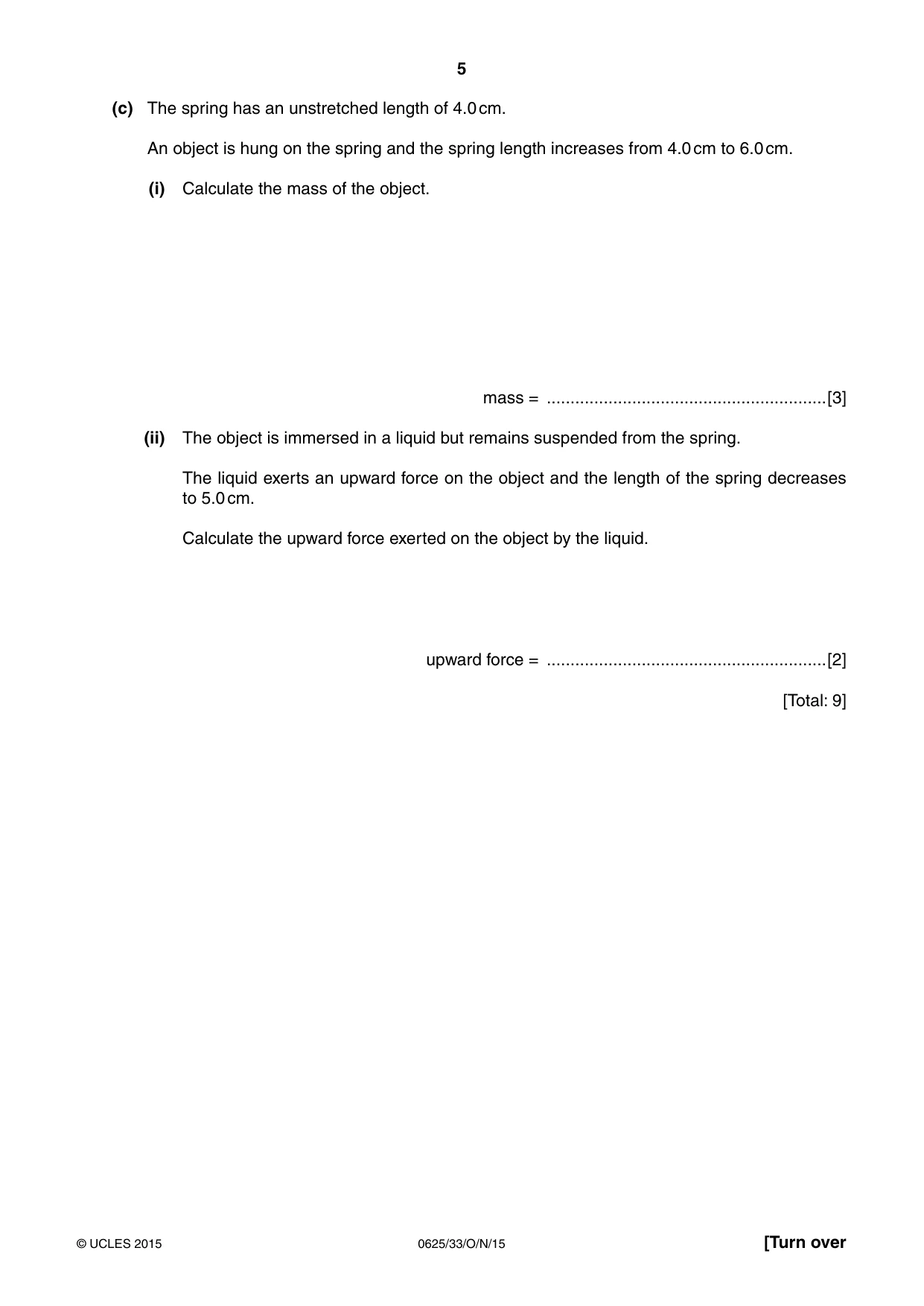 Cambridge IGCSE Physics 0625 2015 Oct/Nov Paper 3 · Variant 3 question paper, page 5 of 16