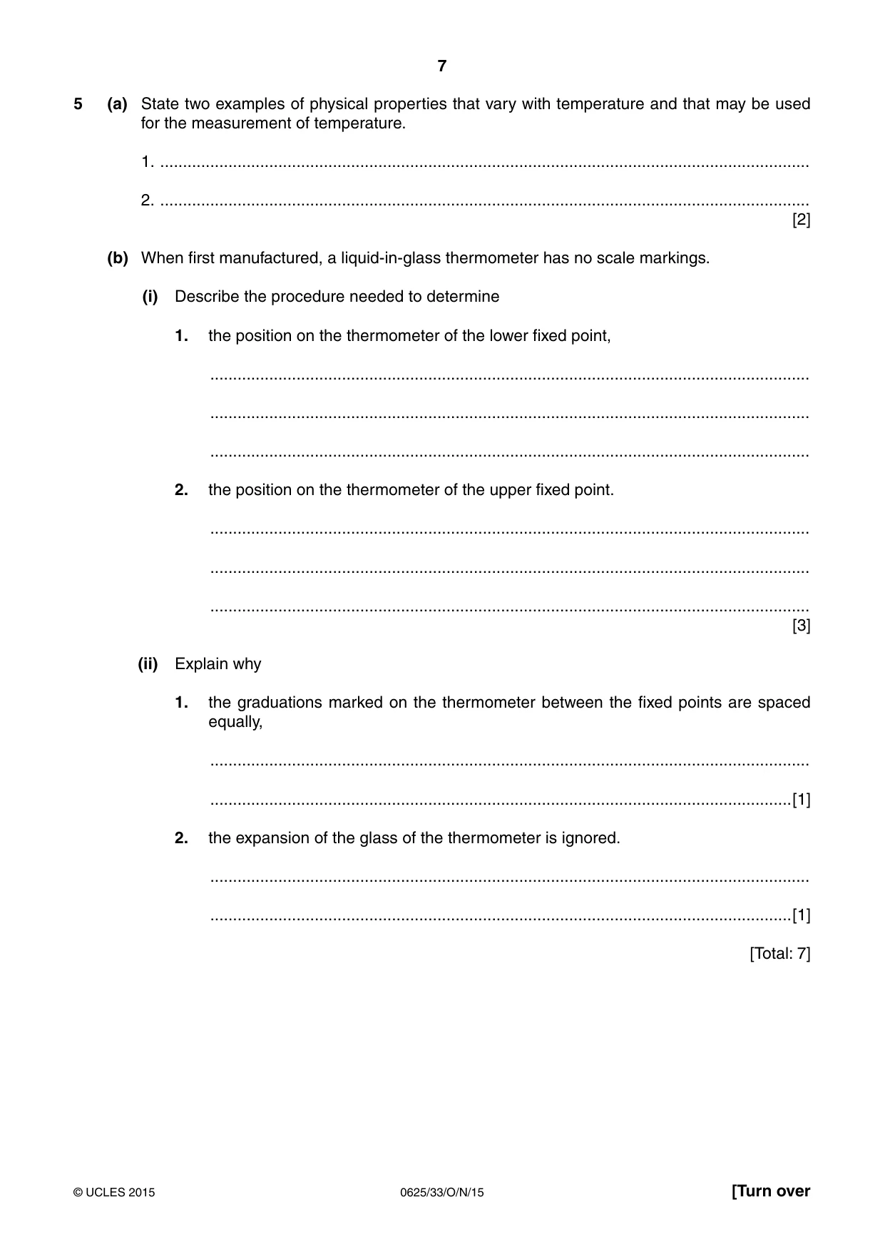 Cambridge IGCSE Physics 0625 2015 Oct/Nov Paper 3 · Variant 3 question paper, page 7 of 16