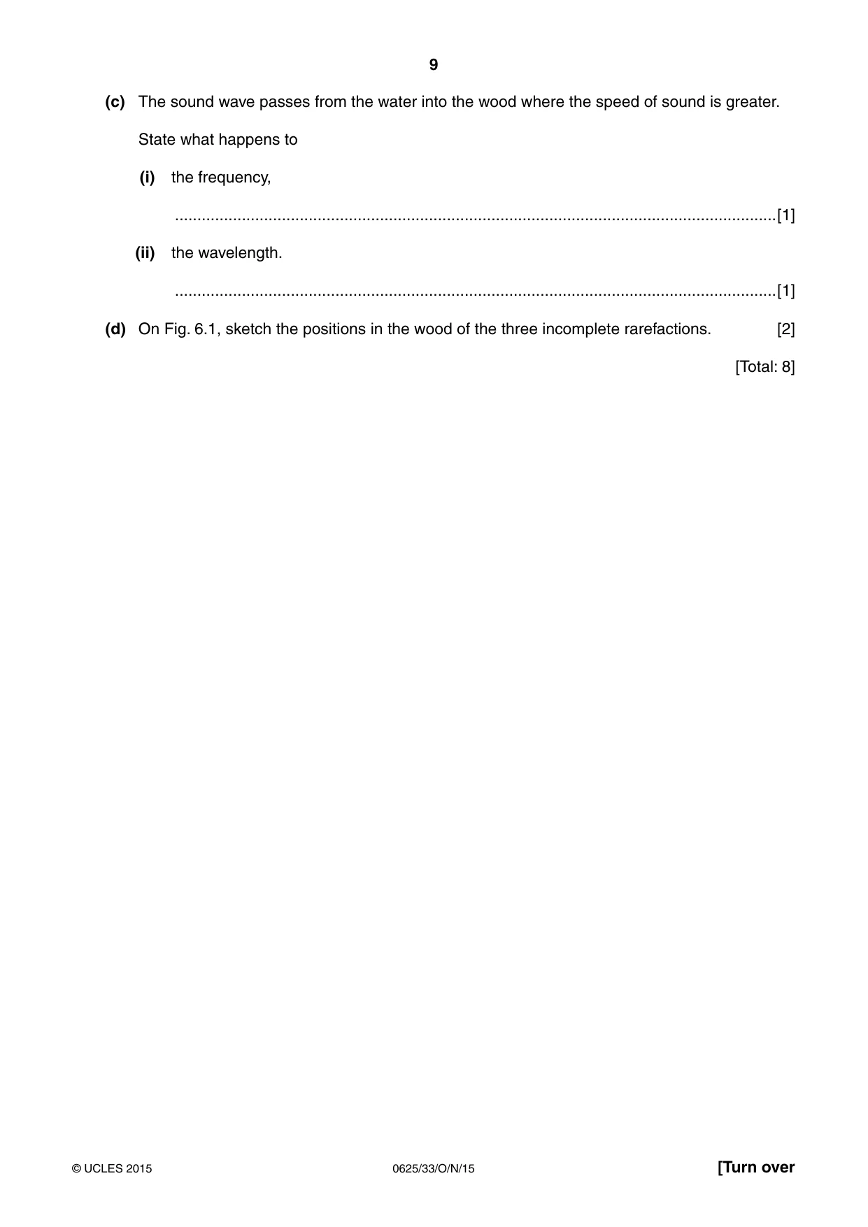 Cambridge IGCSE Physics 0625 2015 Oct/Nov Paper 3 · Variant 3 question paper, page 9 of 16