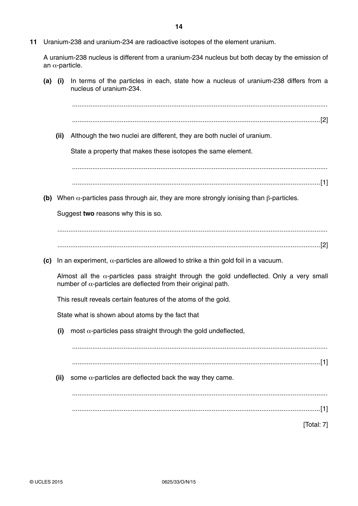 Cambridge IGCSE Physics 0625 2015 Oct/Nov Paper 3 · Variant 3 question paper, page 14 of 16