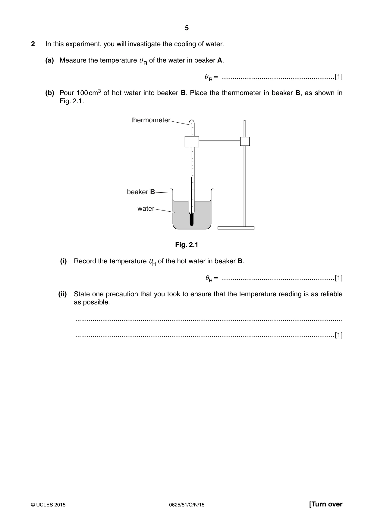 Cambridge IGCSE Physics 0625 2015 Oct/Nov Paper 5 · Variant 1 question paper, page 5 of 12