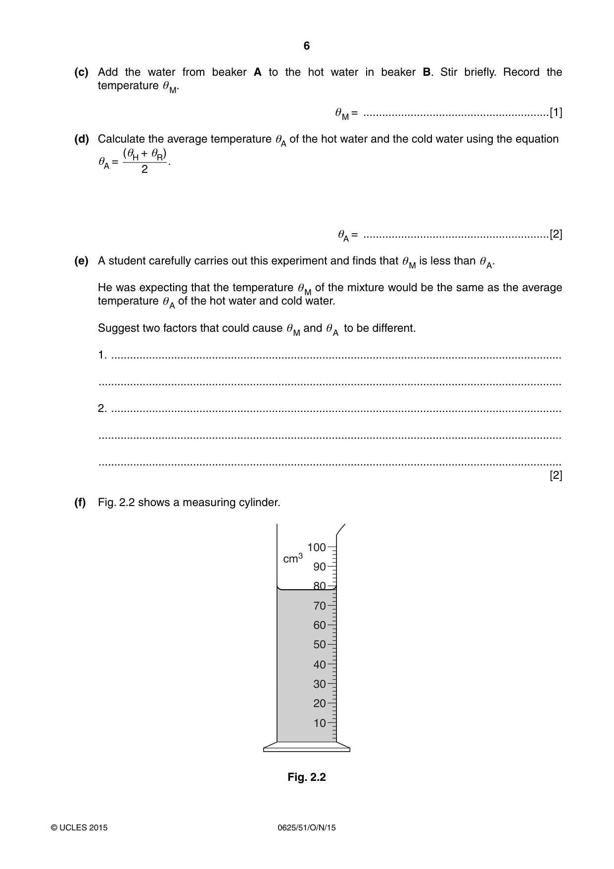 Cambridge IGCSE Physics 0625 2015 Oct/Nov Paper 5 · Variant 1 question paper, page 6 of 12